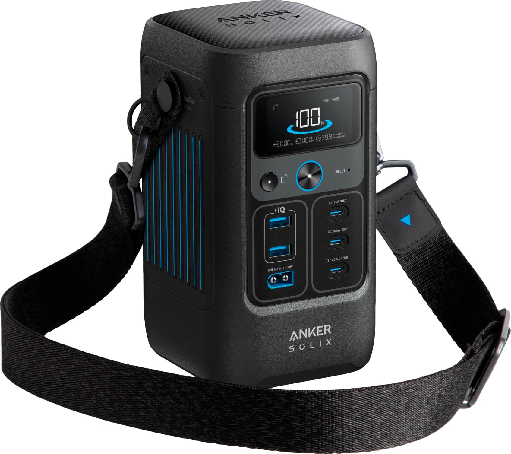 Anker - SOLIX C200X DC Portable Power Station 192Wh (60,000mAh)/200W Extremely Portable & Fast Charge (192 Wh Capacity) - Bl…
