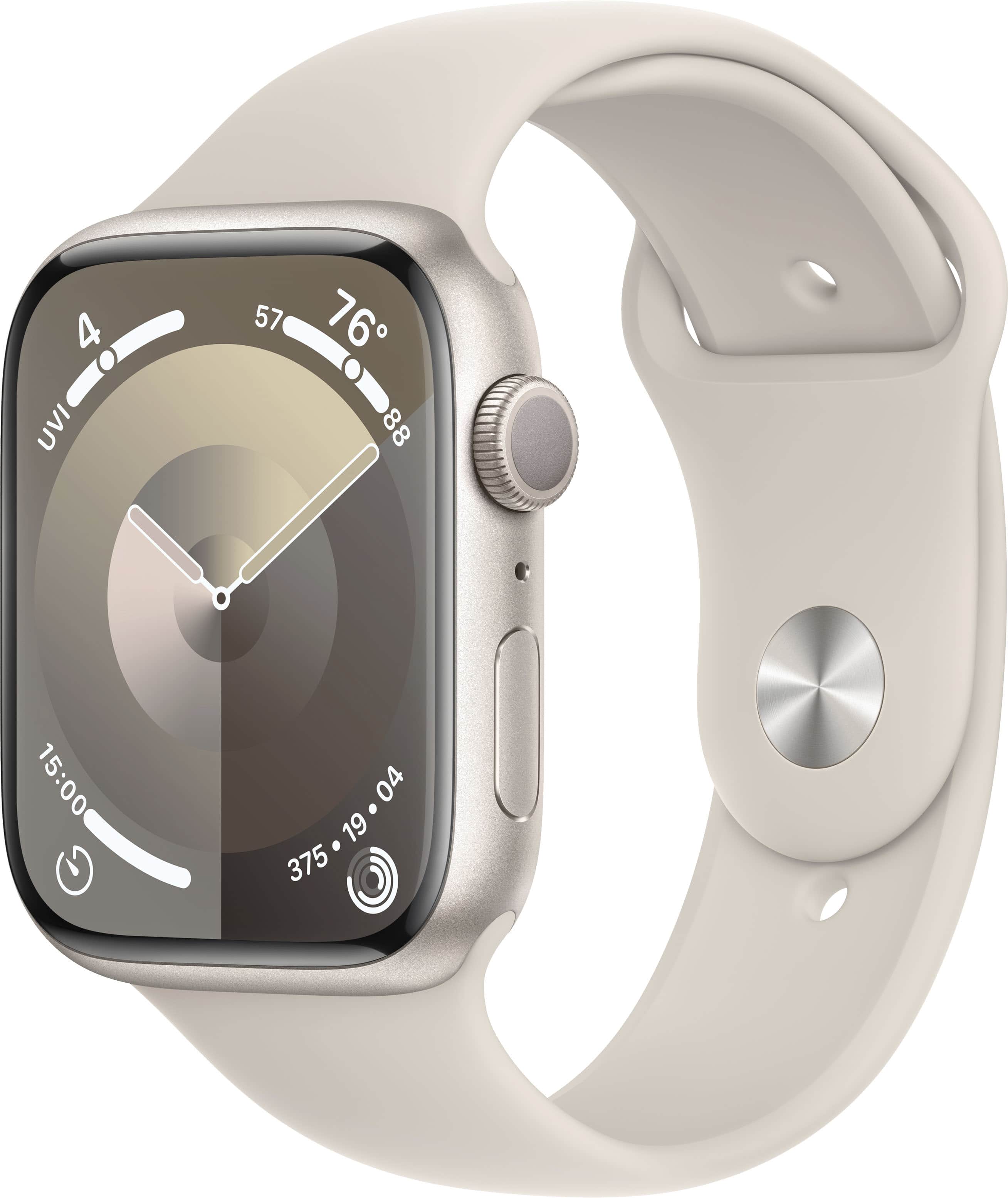 Apple Geek Squad Certified Refurbished Watch Series 9 GPS 45mm Aluminum Case with Midnight Sport Band (Medium/Large) - Midni…