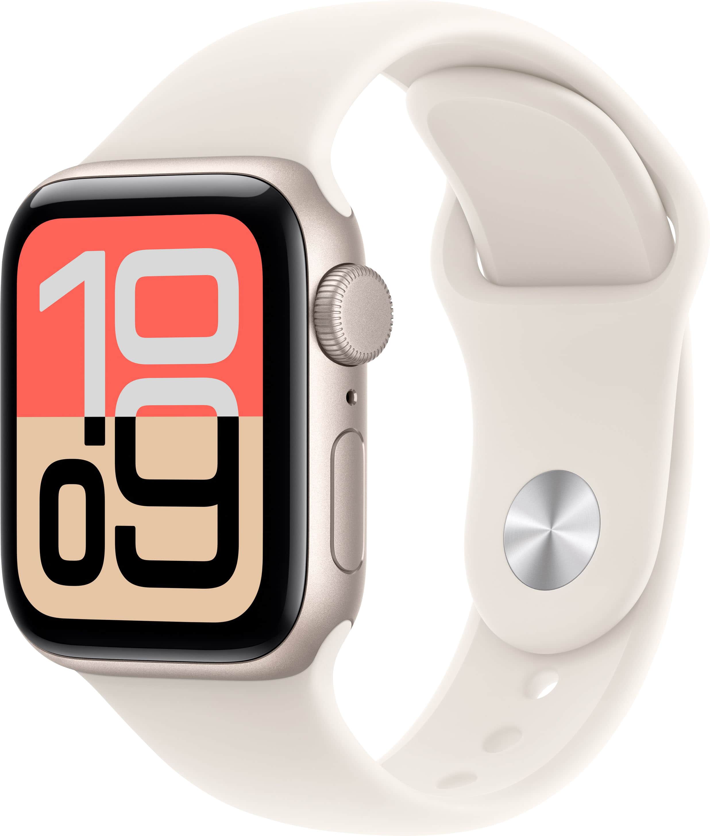 Apple Watch SE 3 (GPS) 40mm Starlight Aluminum Case with Starlight Sport Band - M/L - Starlight - (2025) product image