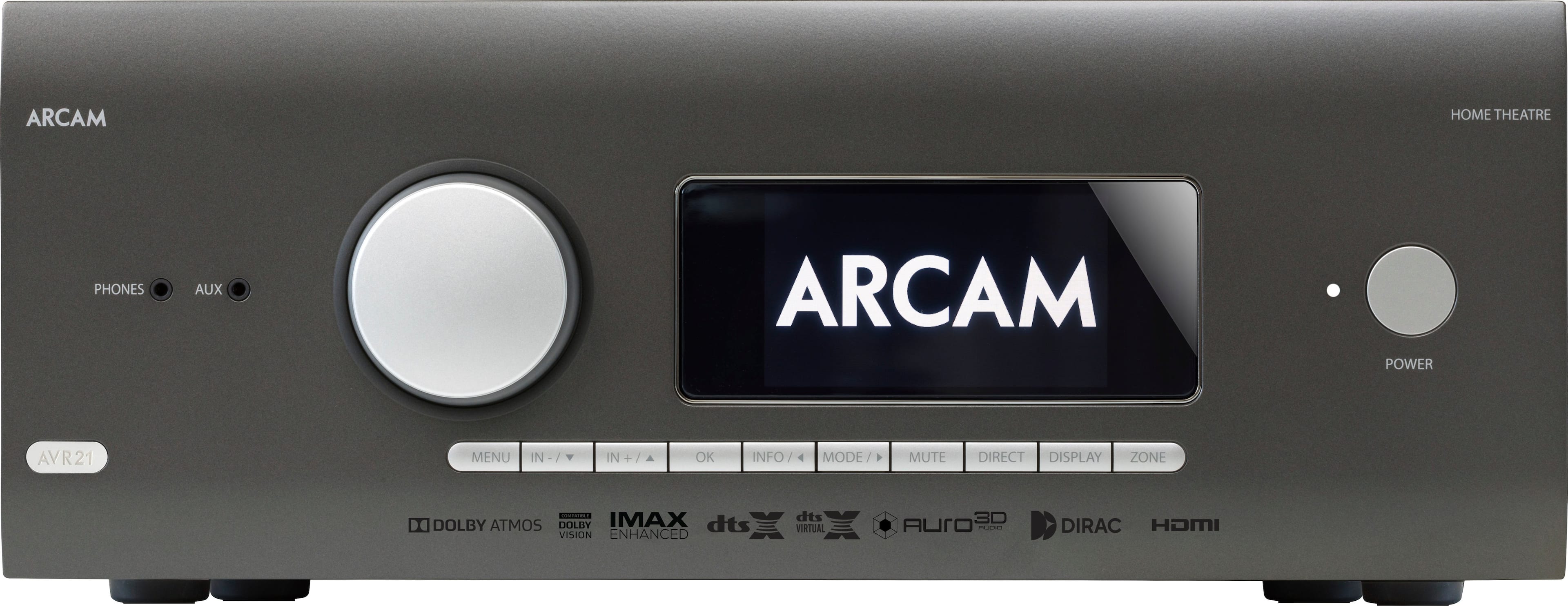 Arcam - AVR21 770W 7.1 Ch. Bluetooth capable With Google Cast and 8K Ultra HD HDR Compatible A/V Home Theater Receiver - Gra…