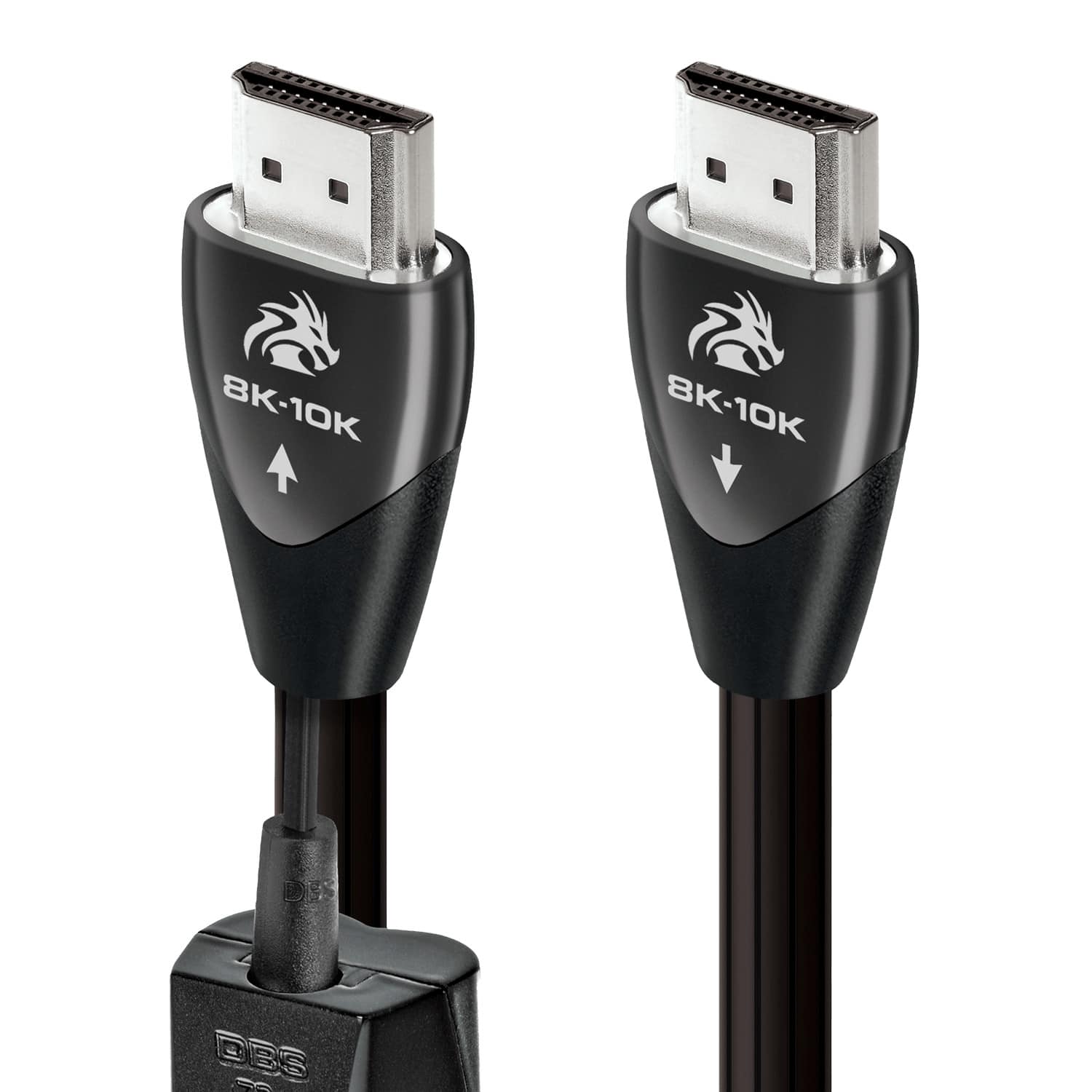 AudioQuest - Dragon 48 9.8' 4K-8K-10K 48Gbps In-Wall Rated HDMI Cable - Matte Black with Gloss Black Stripes product image