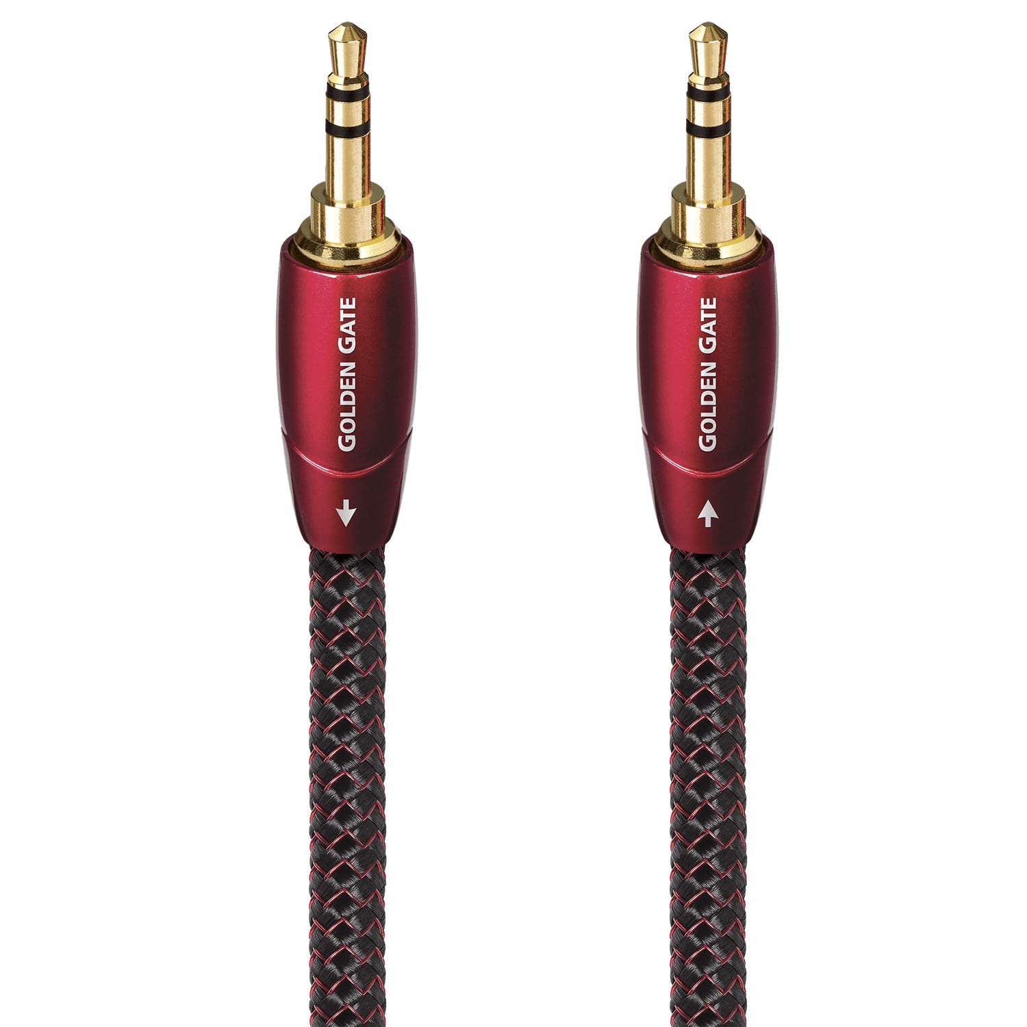 AudioQuest - Golden Gate 3.5mm Mini M > M 3.3' Analog Audio Interconnect Cable - Red on Black product image