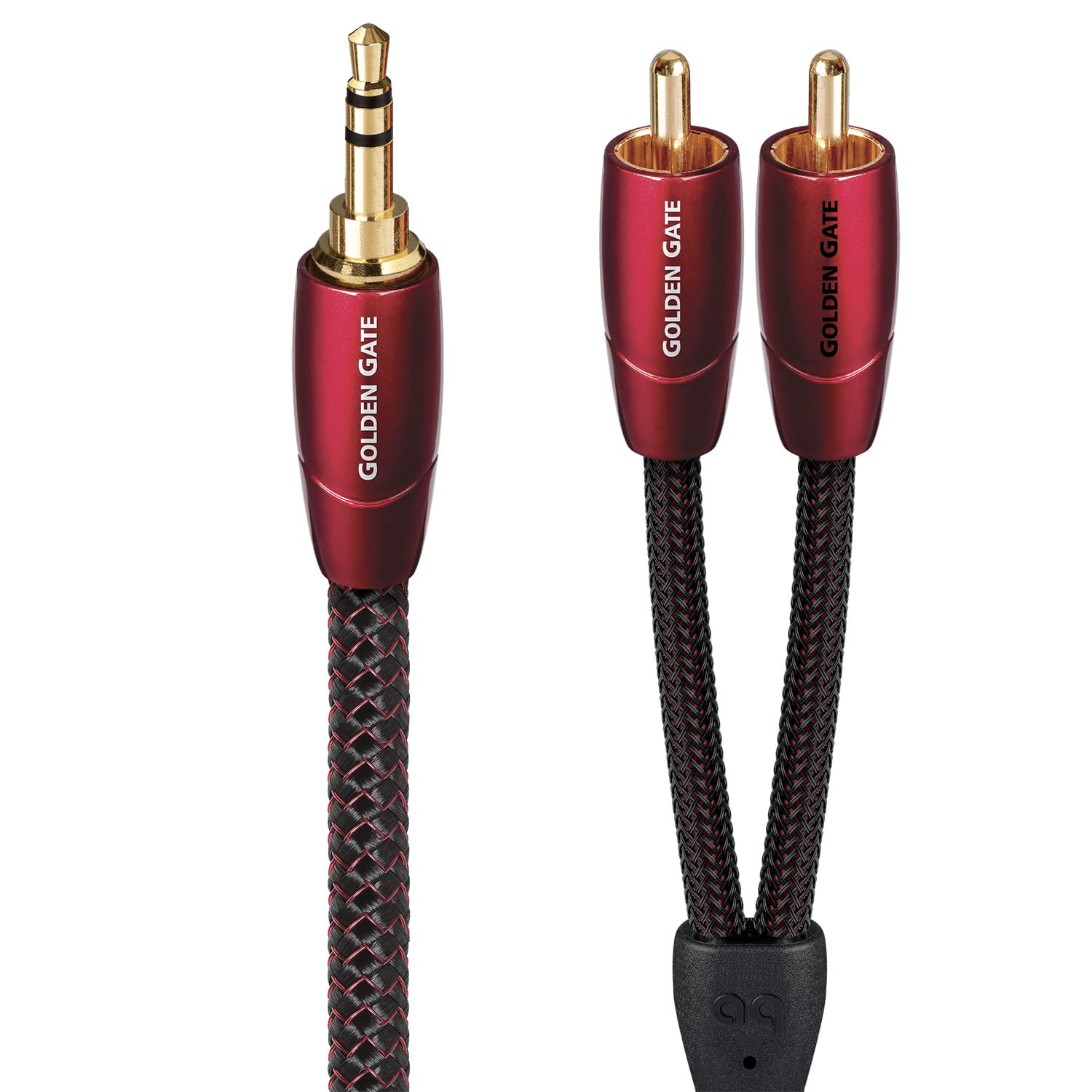 AudioQuest - Golden Gate 3.5mm Mini > RCA 16.4' Analog Audio Interconnect Cable - Red on Black product image