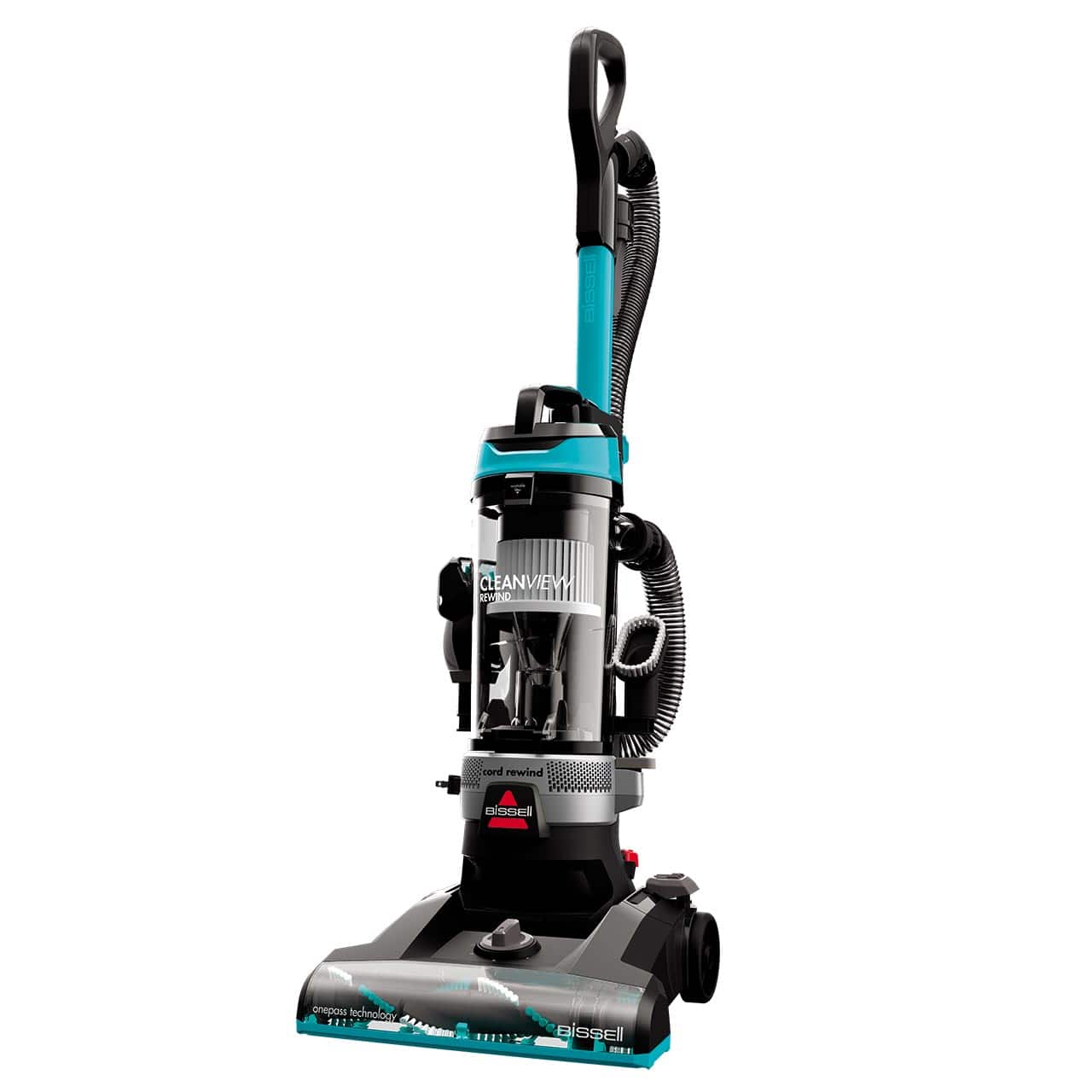 BISSELL - CleanView Rewind Upright Vacuum Cleaner - Black with Electric Blue accents product image