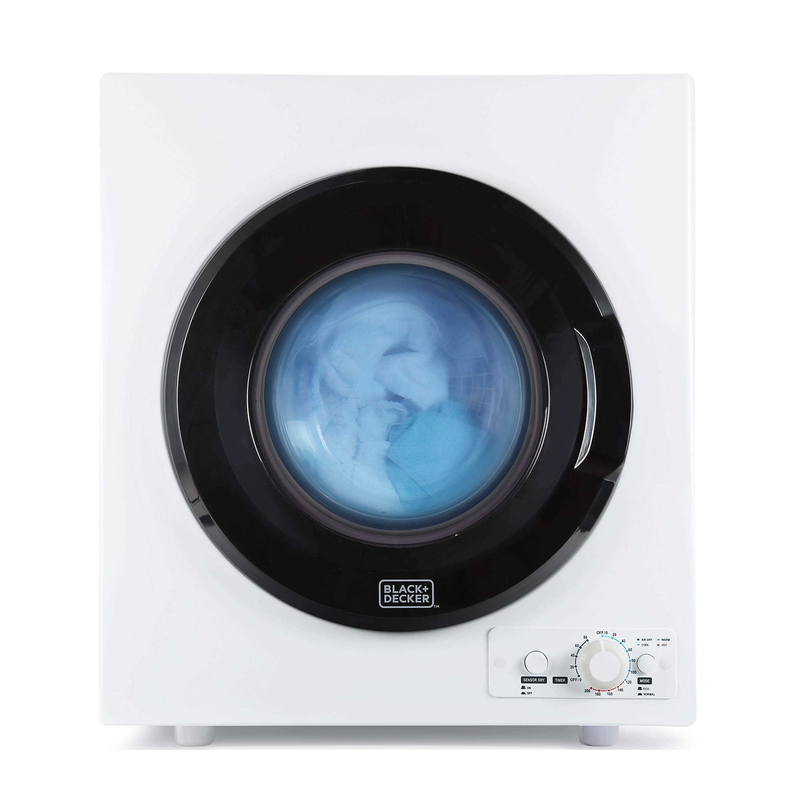 Black+Decker - 2.65 Cu.Ft. Stackable Smart Electric Dryer with Standard Wall Outlet - White product image