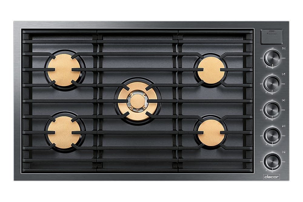 Dacor - Contemporary 36" Built-In Gas Cooktop with 5 burners with SimmerSear, Liquid Propane Convertible - Graphite Steel pr…