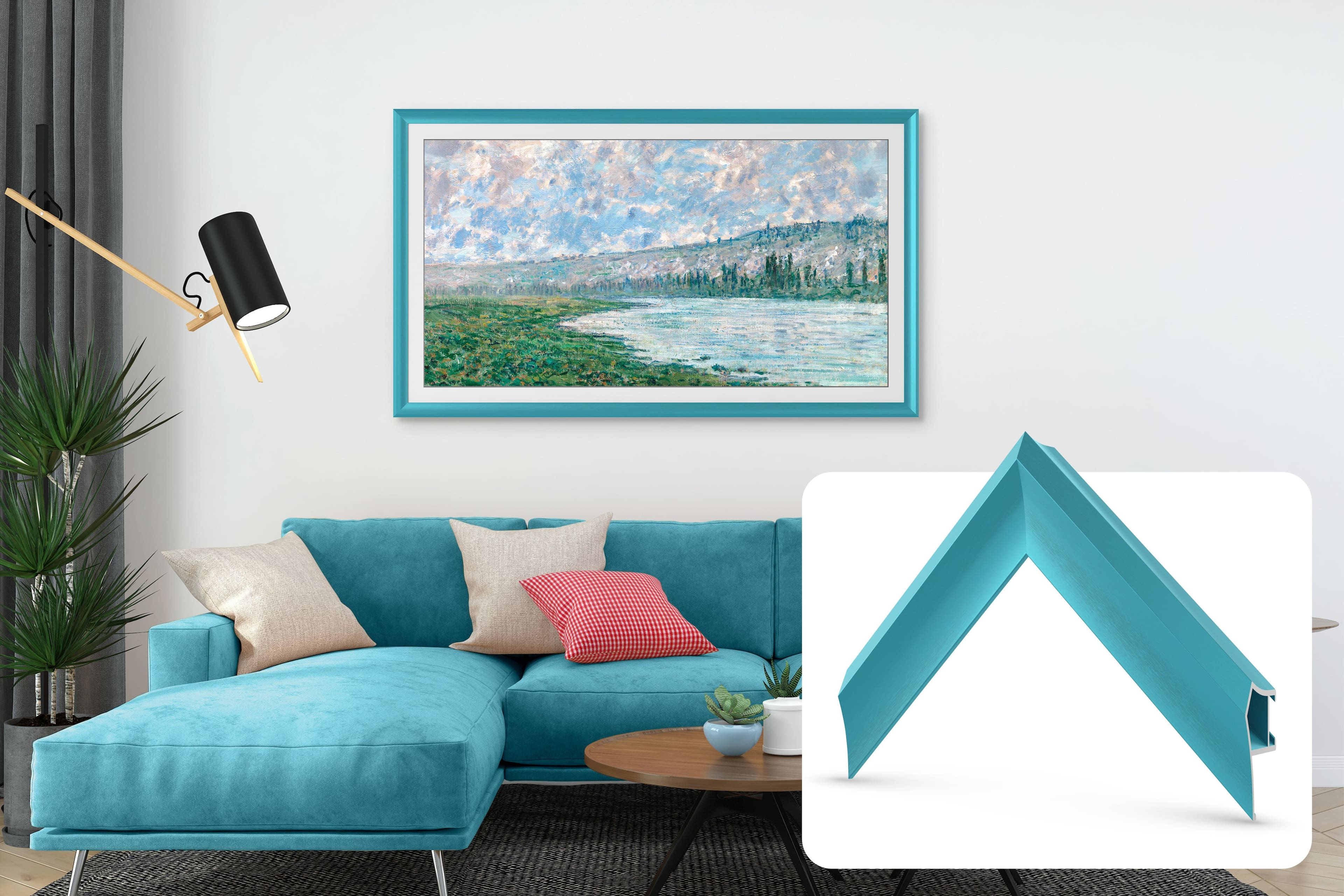 Deco TV Frames - Alloy Prismatic Bezel for Samsung The Frame TV - 55" - Caribbean Turquoise product image
