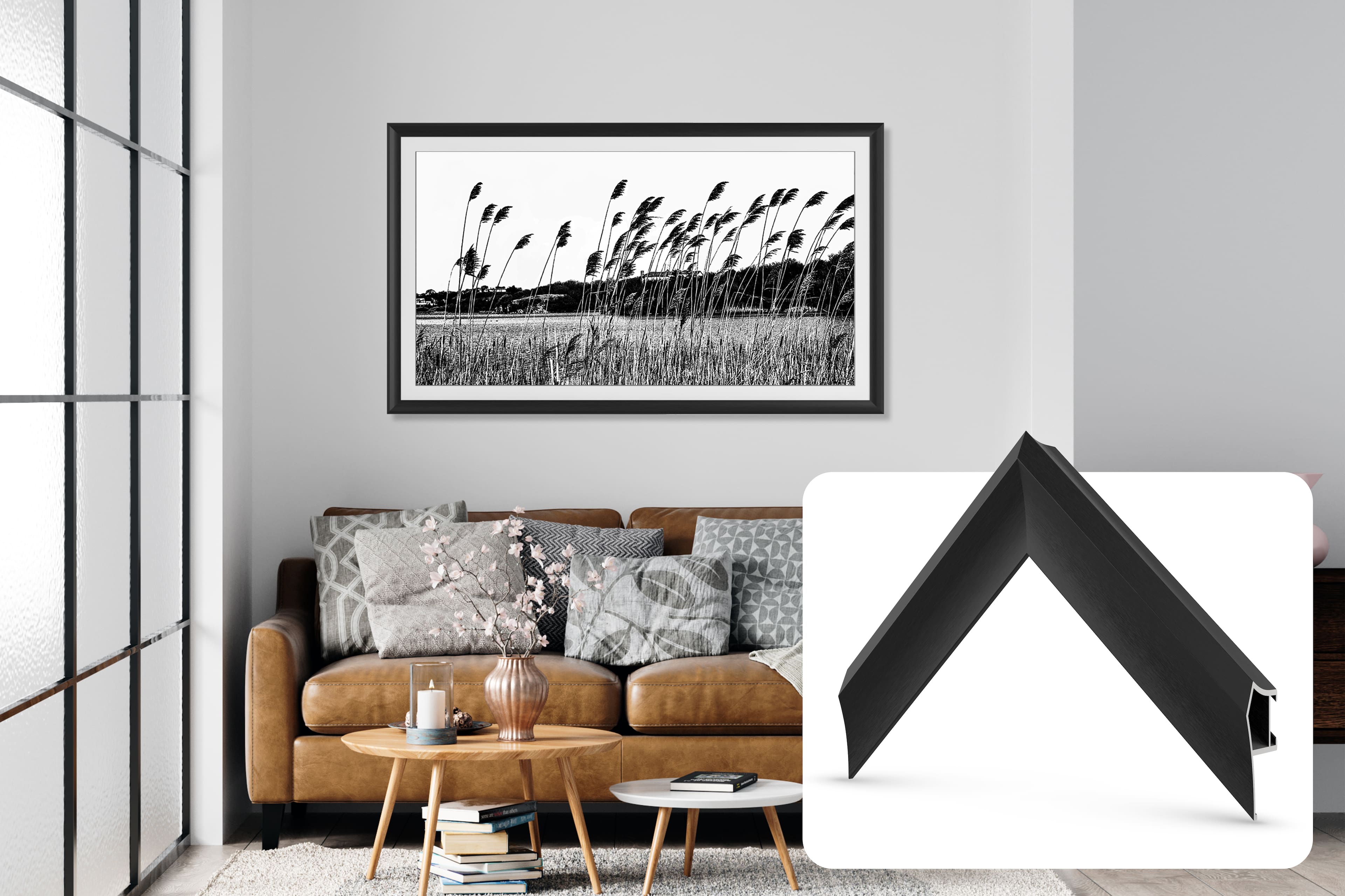 Deco TV Frames - Alloy Prismatic Bezel for Samsung The Frame TV - 65" - Anodized Black product image