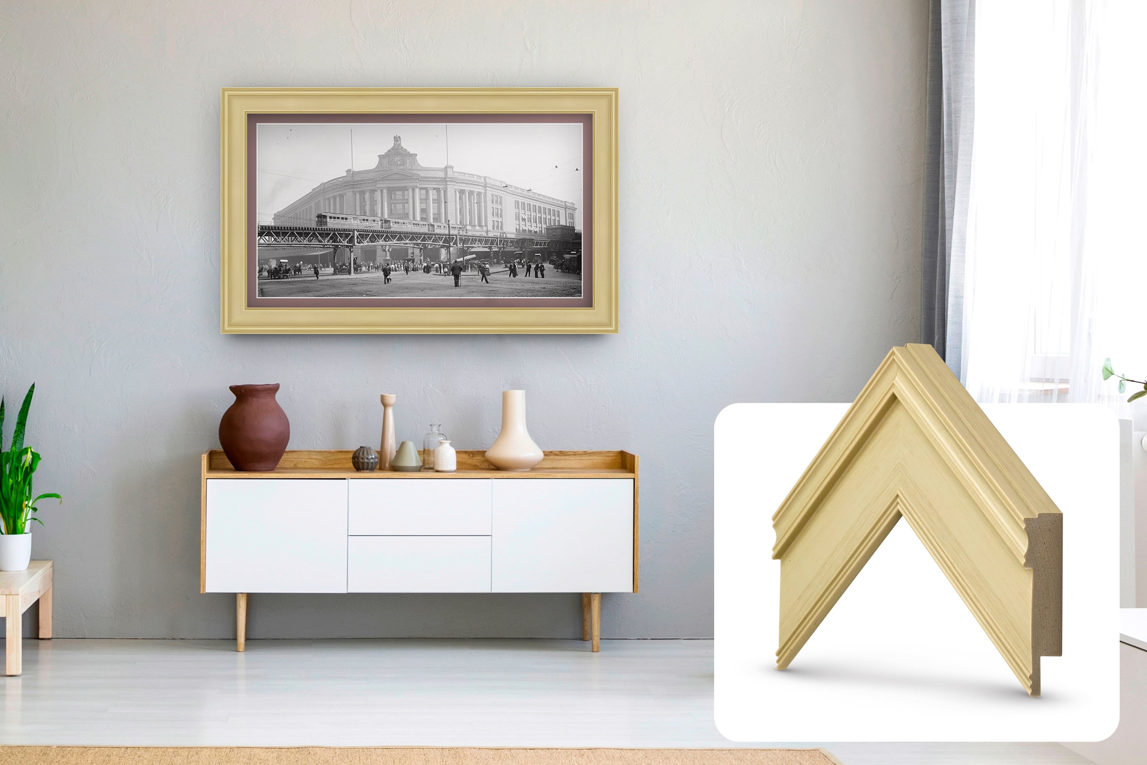 Deco TV Frames - Premiere Bezel for Samsung the Frame TV - 43" - Antique White product image