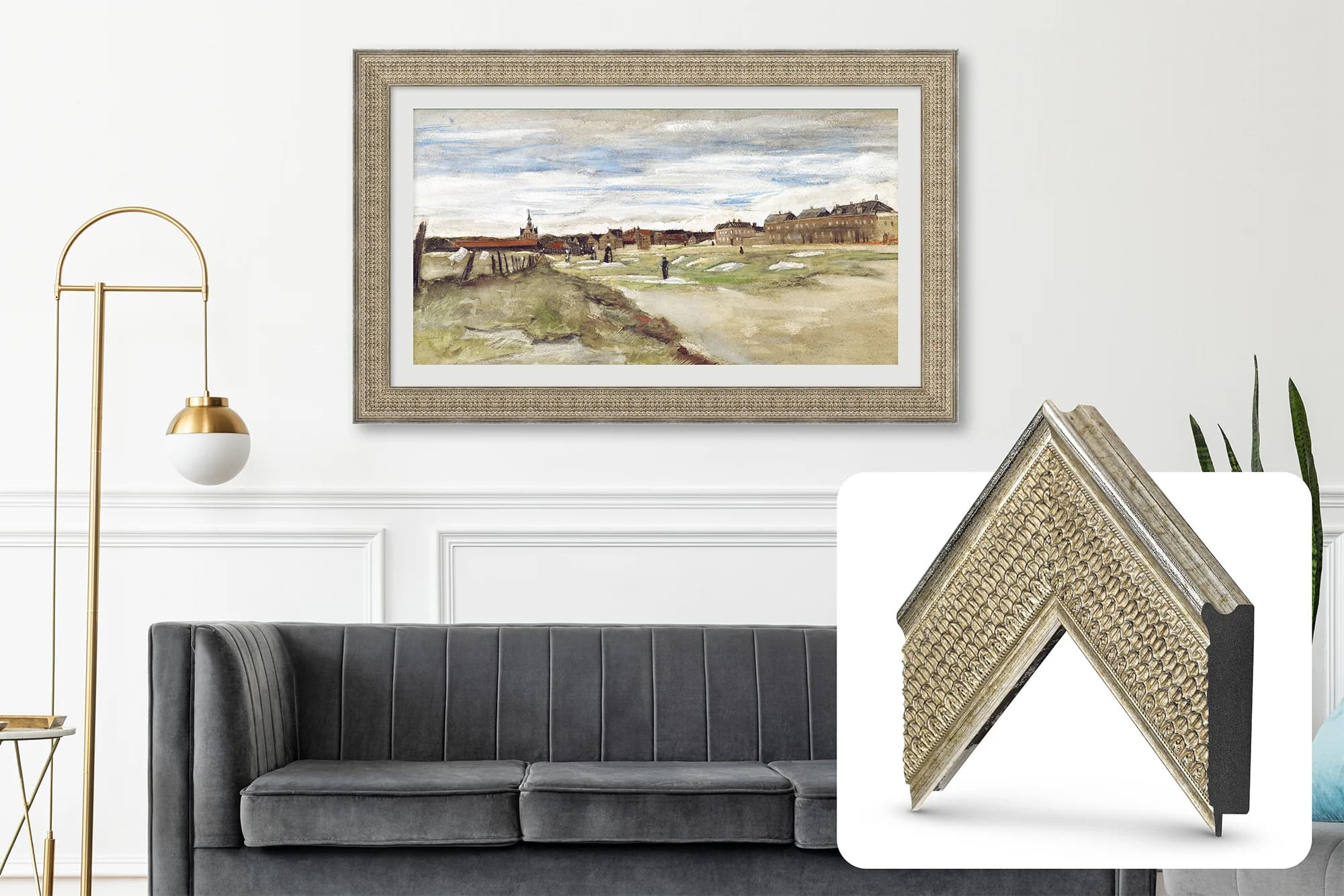 Deco TV Frames - Premiere Bezel for Samsung the Frame TV - 43" - Gatsby Silver product image