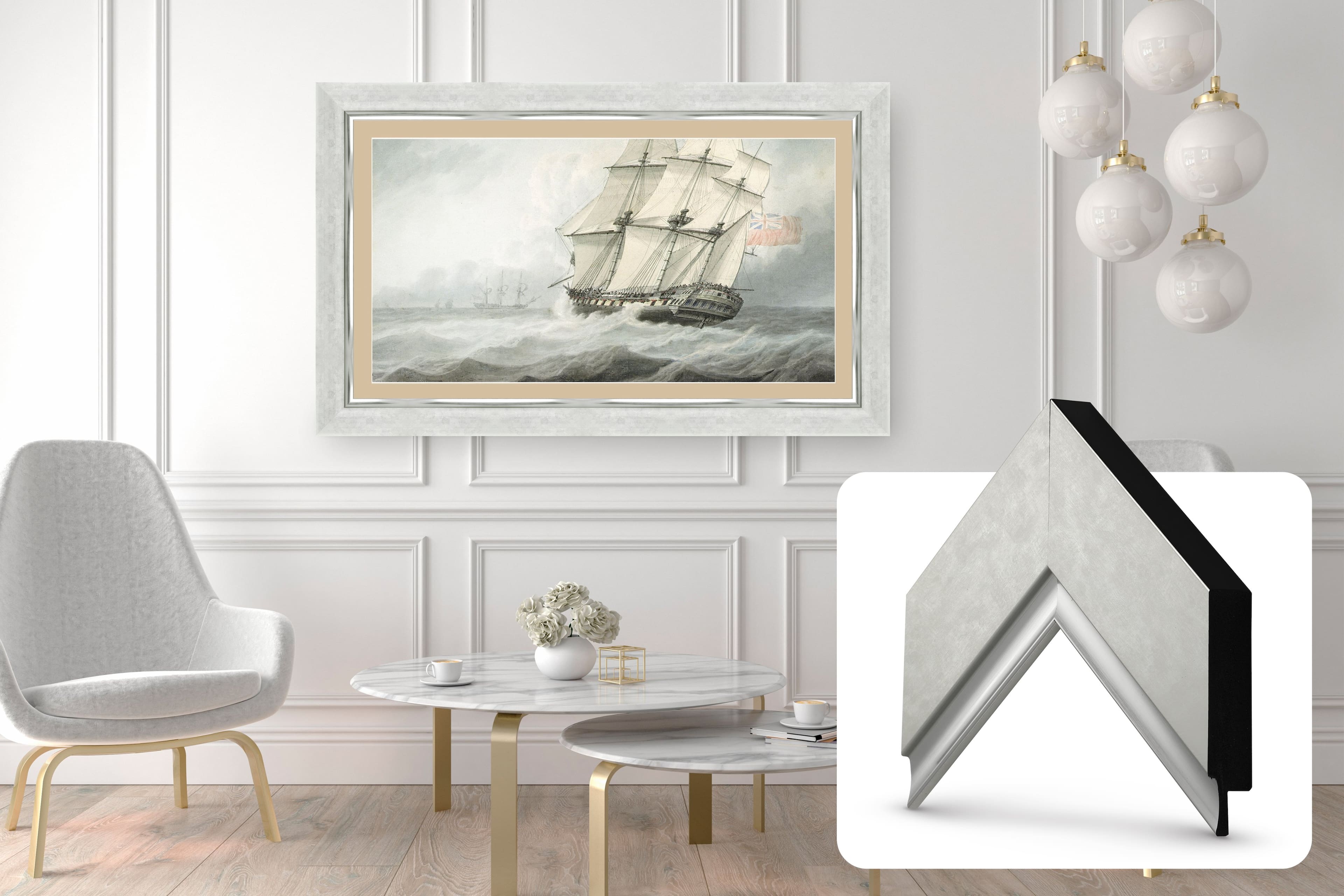 Deco TV Frames - Premiere Bezel for Samsung the Frame TV - 50" - Contemporary Silver product image