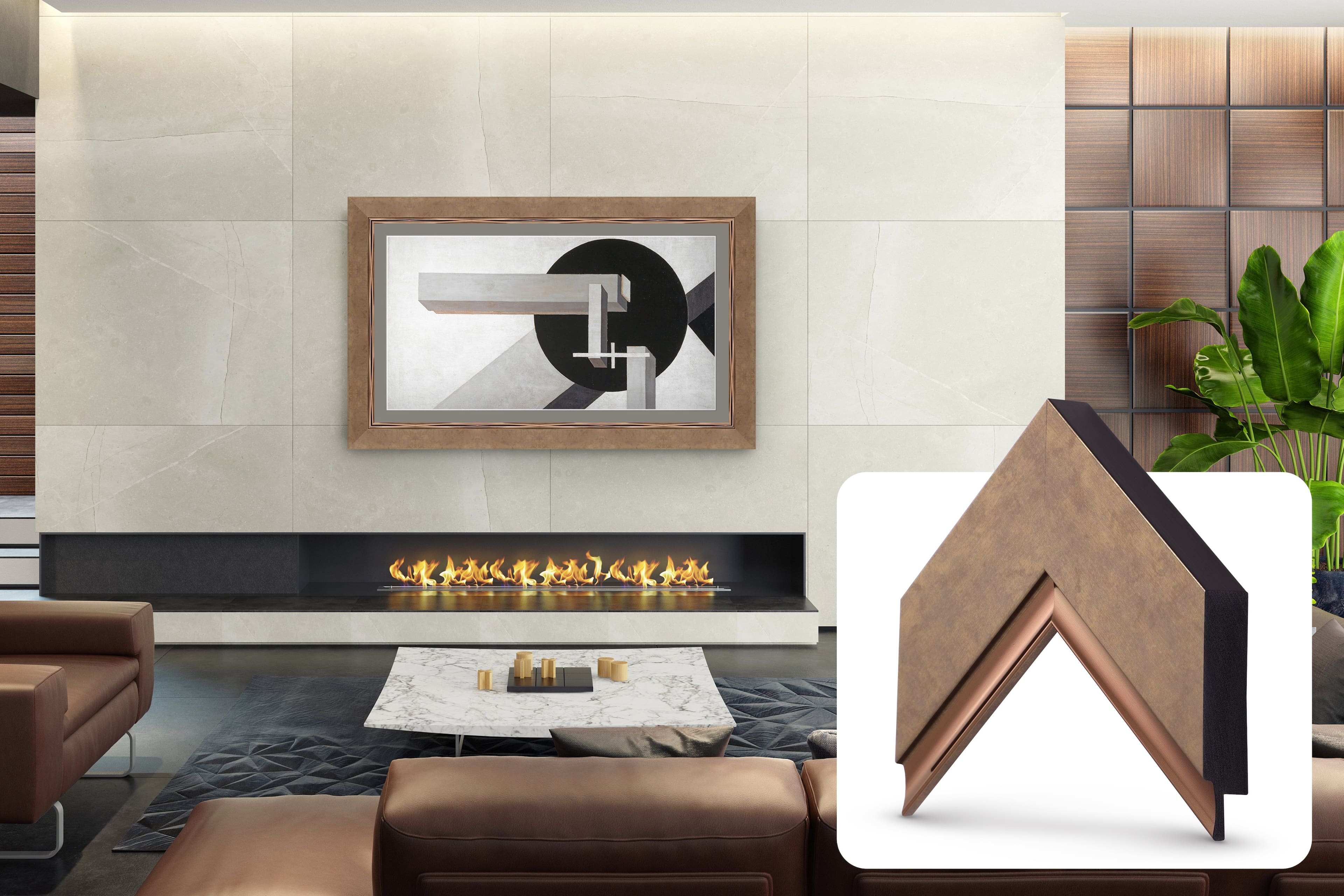 Deco TV Frames - Premiere Bezel for Samsung the Frame TV - 55" - Contemporary Bronze product image