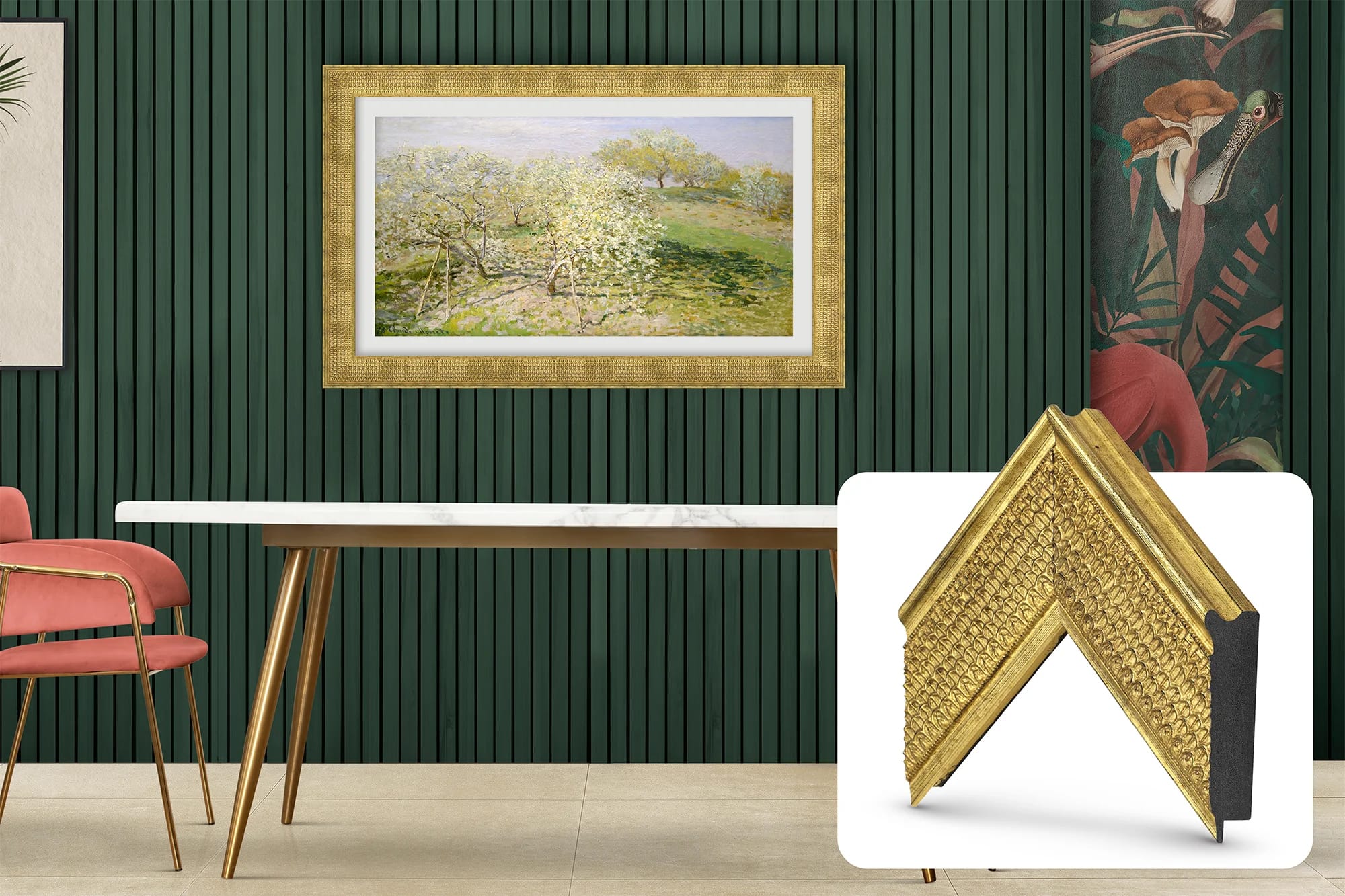 Deco TV Frames - Premiere Bezel for Samsung the Frame TV - 55" - Gatsby Gold product image