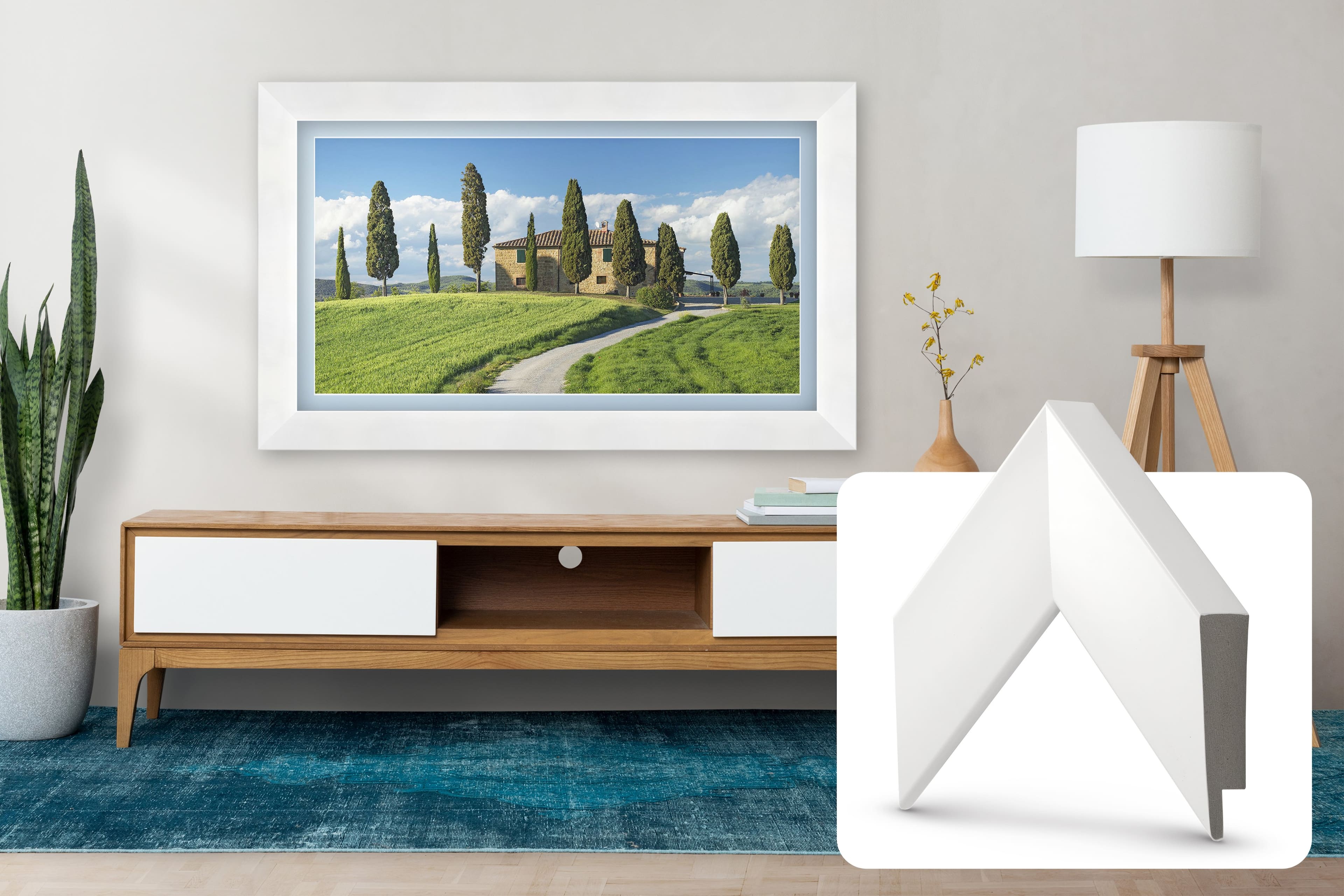 Deco TV Frames - Premiere Bezel for Samsung the Frame TV - 55" - Gloss White product image