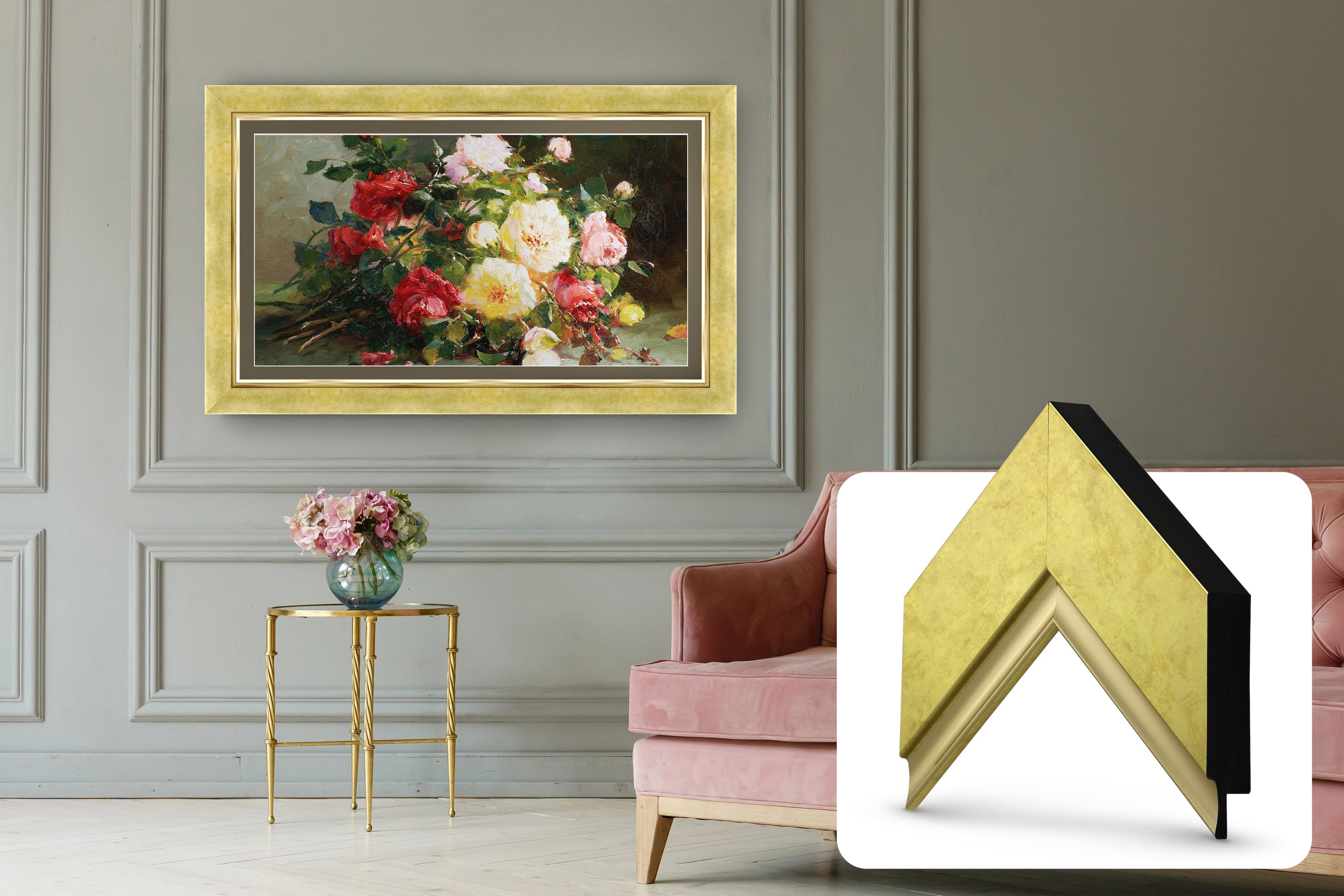 Deco TV Frames - Premiere Bezel for Samsung the Frame TV - 85" - Contemporary Gold product image