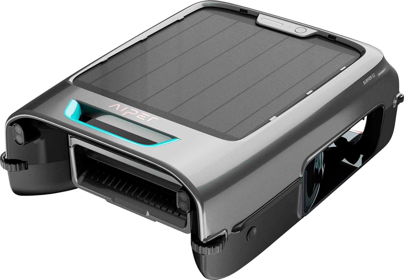 EcoSurfer S2: 24/7 Solar-Powered Automatic Robotic Pool Skimmer with DebrisGuard, Aiper App Compatibility - Gray product ima…