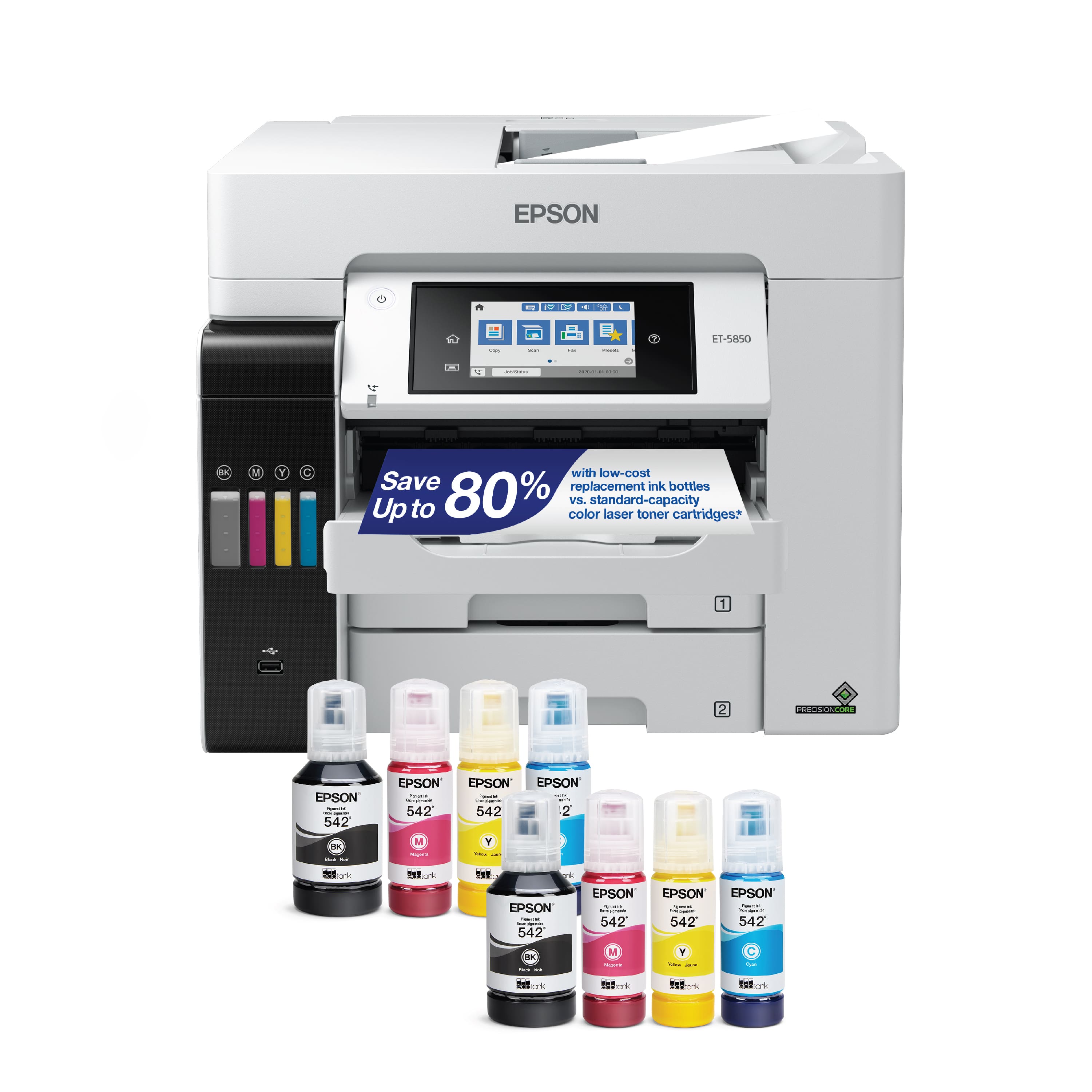 Epson - EcoTank Pro ET-5850 Wireless All-In-One Supertank Inkjet Printer - White product image