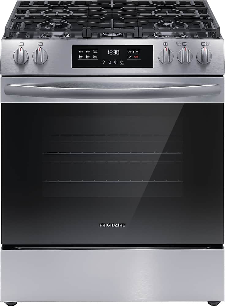Frigidaire - 5.1 Cu. Ft Freestanding Gas Range with Quick Boil Burner - Stainless Steel product image