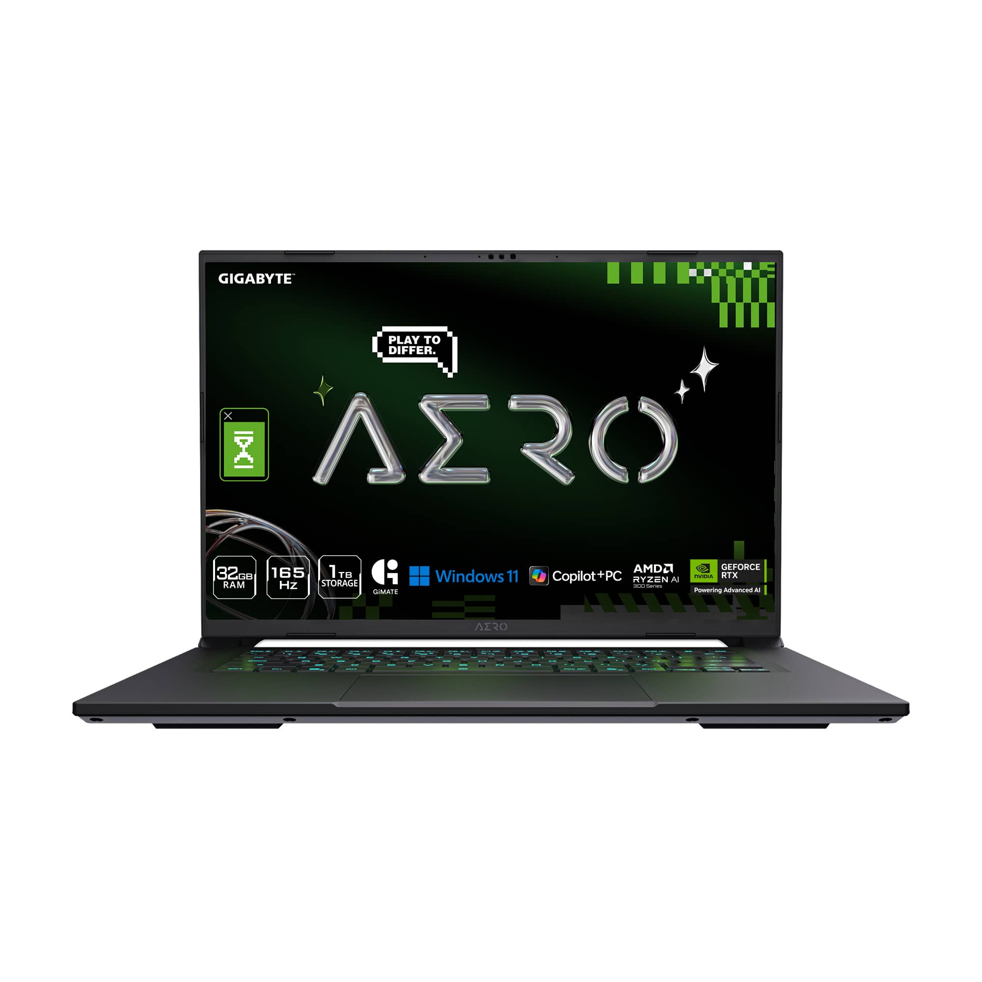 GIGABYTE - AERO X16 - Copilot+ PC - 16" 2560×1600 WQXGA AMD Ryzen Al 7 350 - 1TB SSD - 32GB DDR5 RAM GeForce RTX 5060 - Spac…