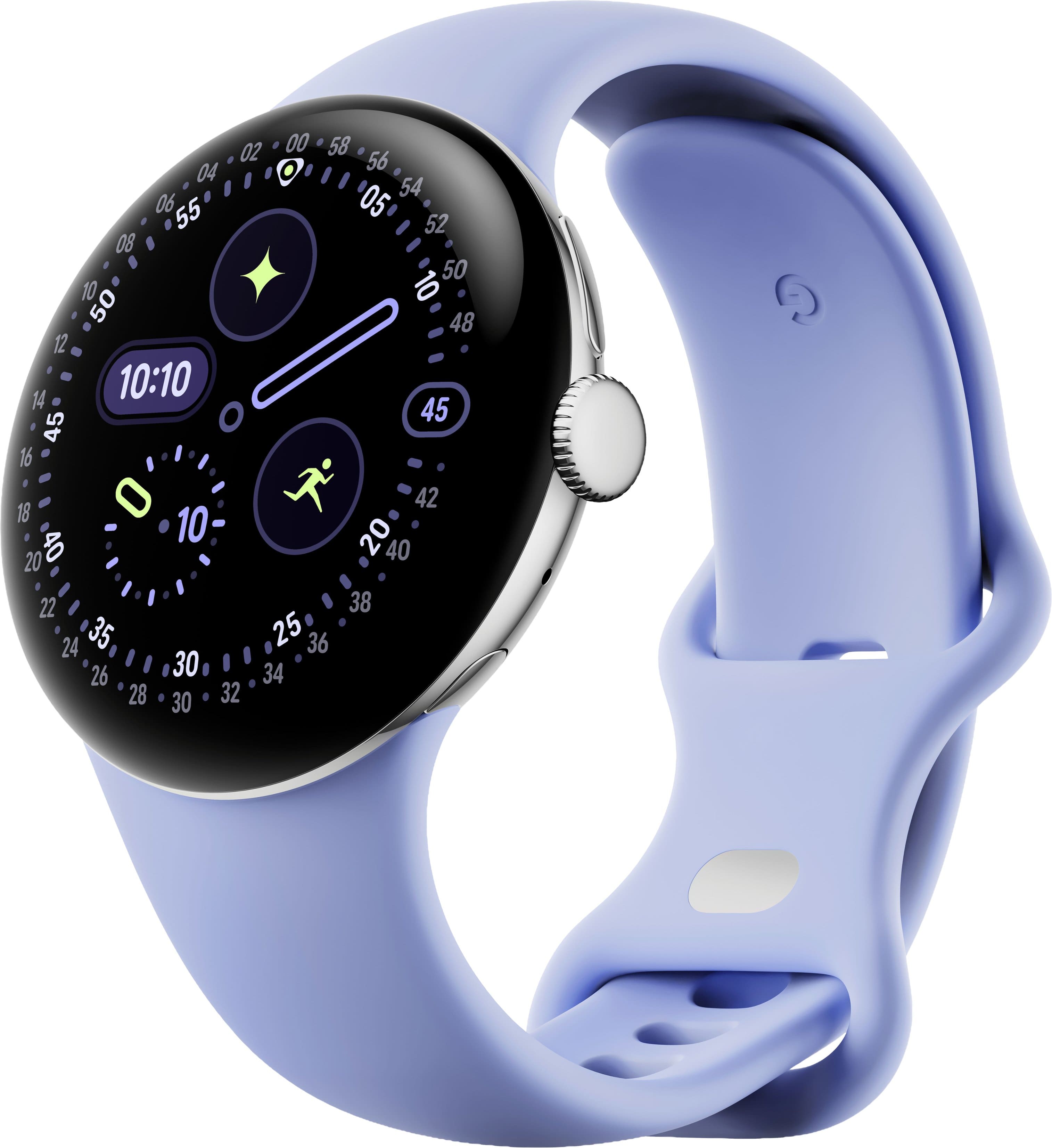 Google - Pixel Watch 4 (41mm) - Wi-Fi - Polished Silver Case - Iris Band - (2025) product image