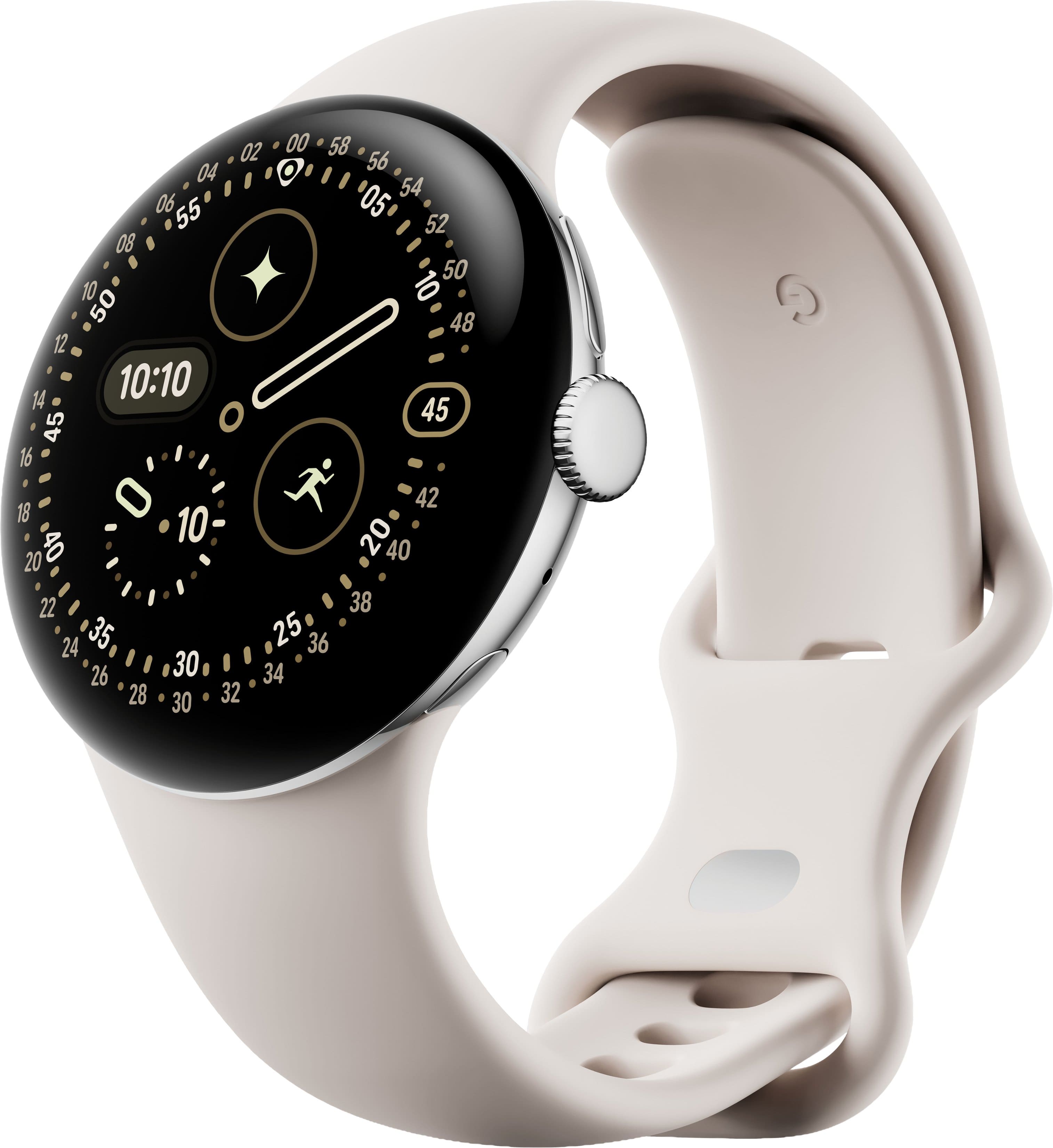 Google - Pixel Watch 4 (41mm) - Wi-Fi - Polished Silver Case - Porcelain Band - (2025) product image