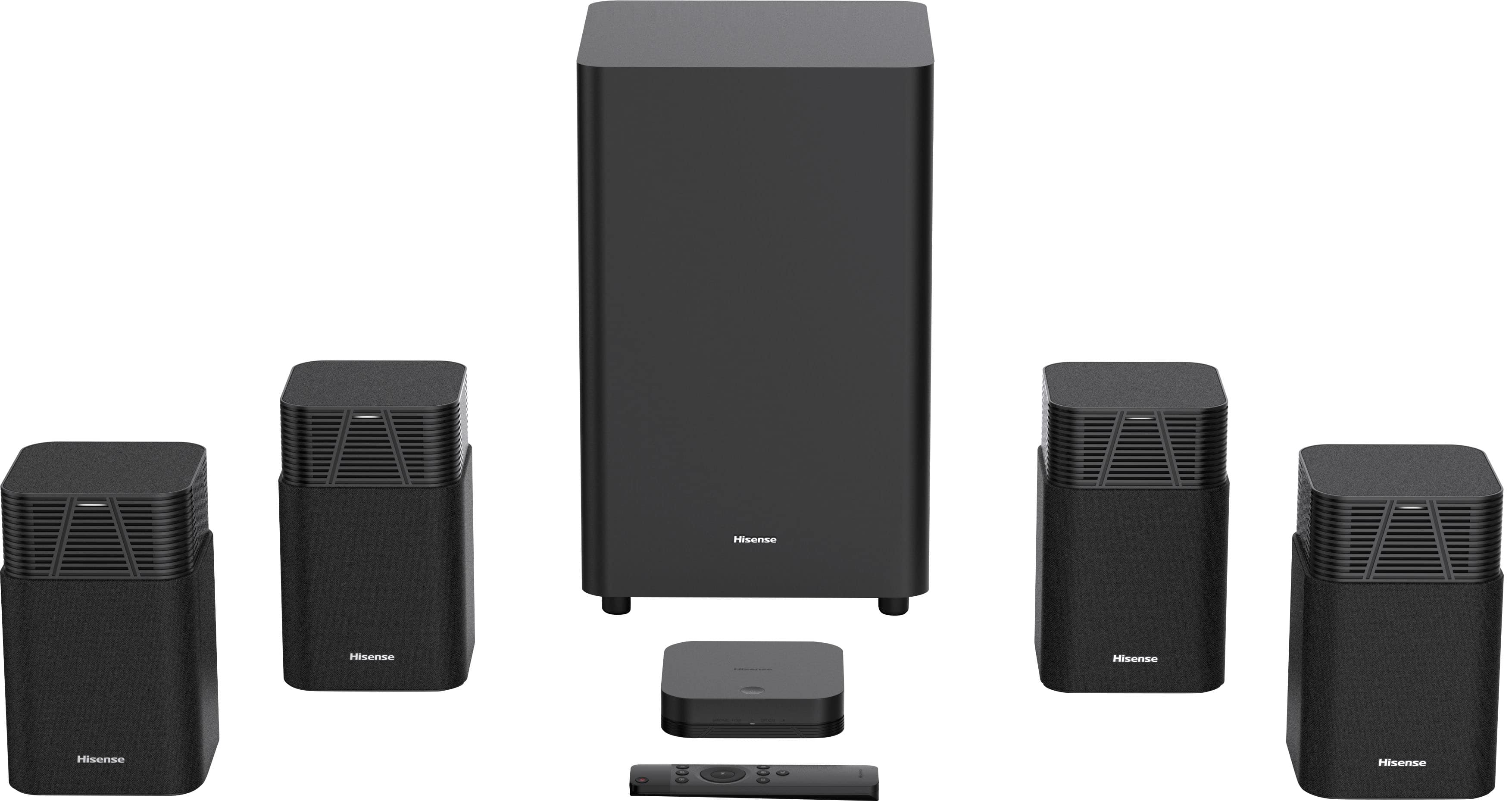 Hisense - 4.1.2 Channel DOLBY ATMOS Home Theater Soundbar tuned by DEVIALET with Wireless subwoofer & 4 Satellite Speakers -…