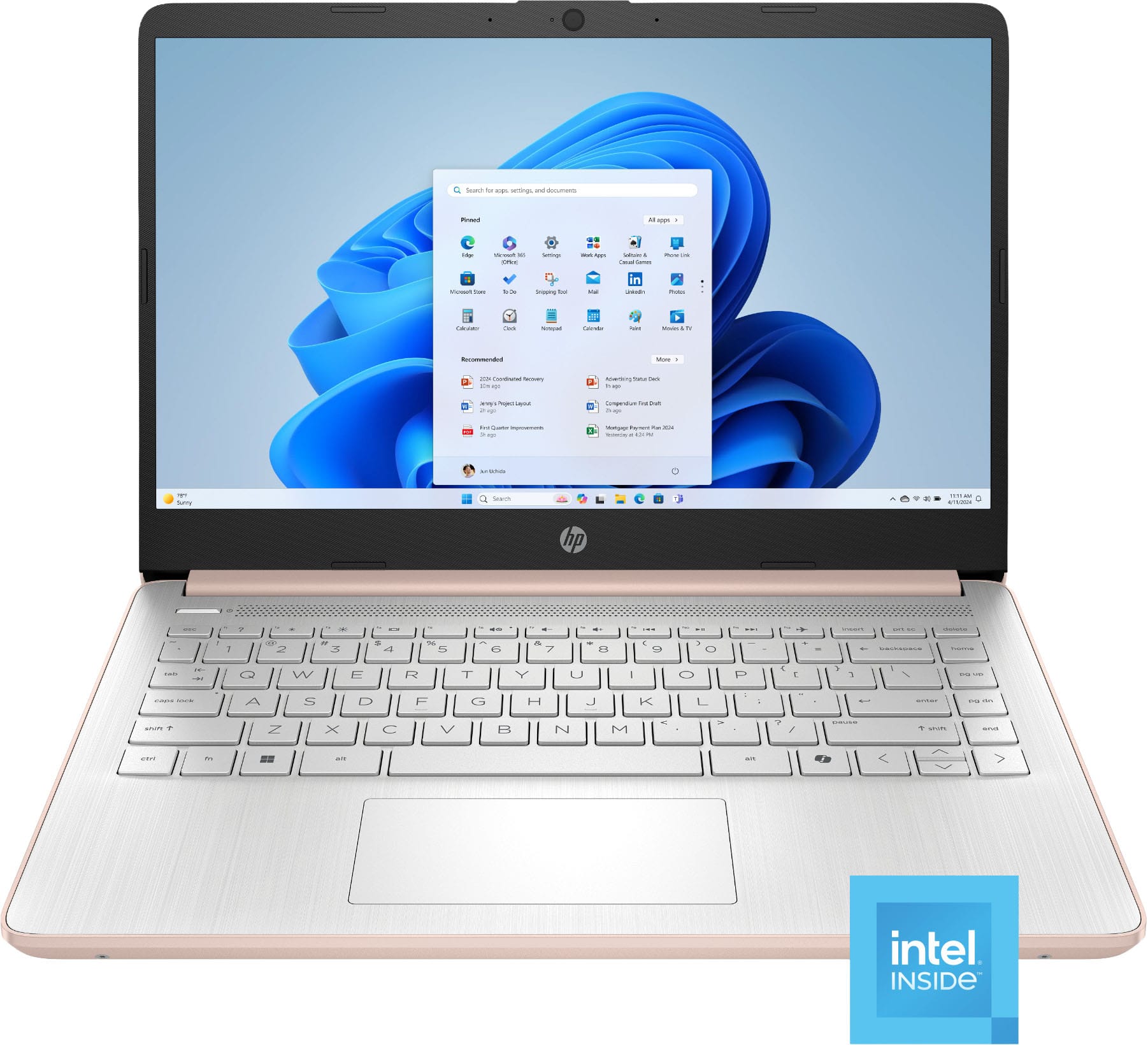 HP - 14" Laptop - Intel N150 Processor - 4GB Memory - 128GB UFS - Pale Rose Gold product image