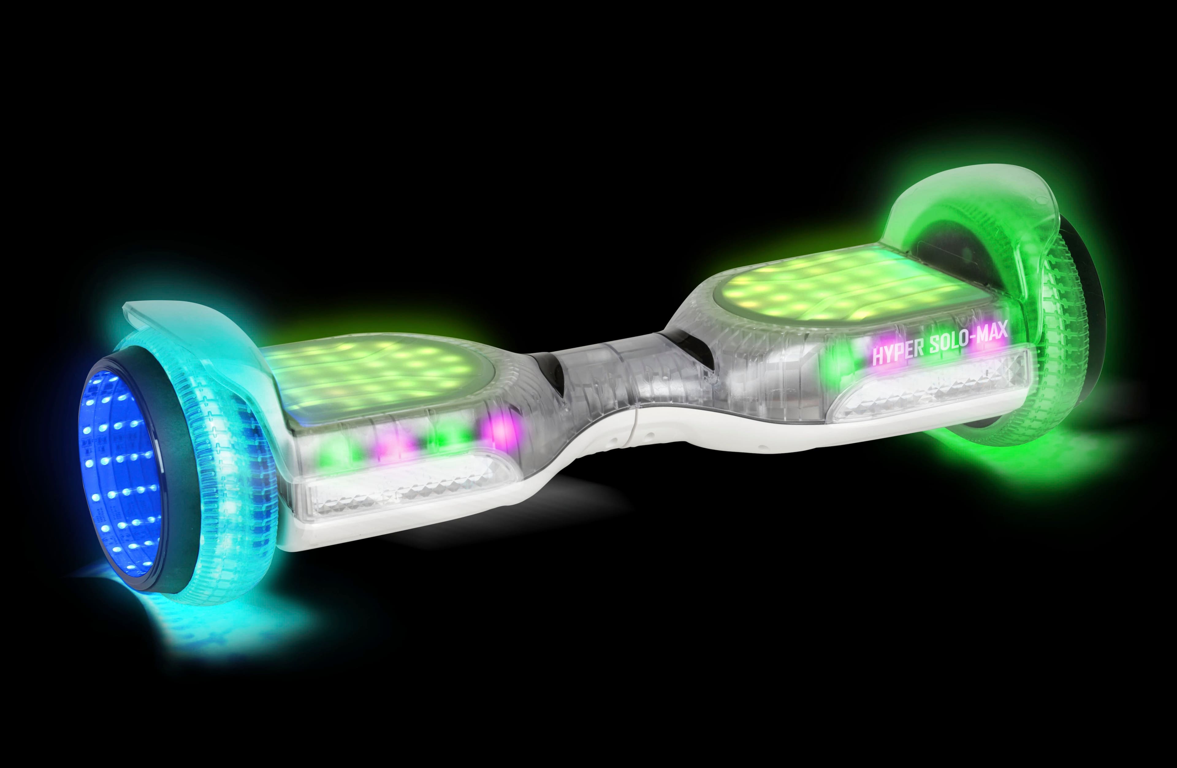 Hyper - Solo Max Light Up Electric Hoverboard Self-Balancing Scooter w/ 4Mi Range & 6mph Speed - Bluetooth Speaker - LED Lig…