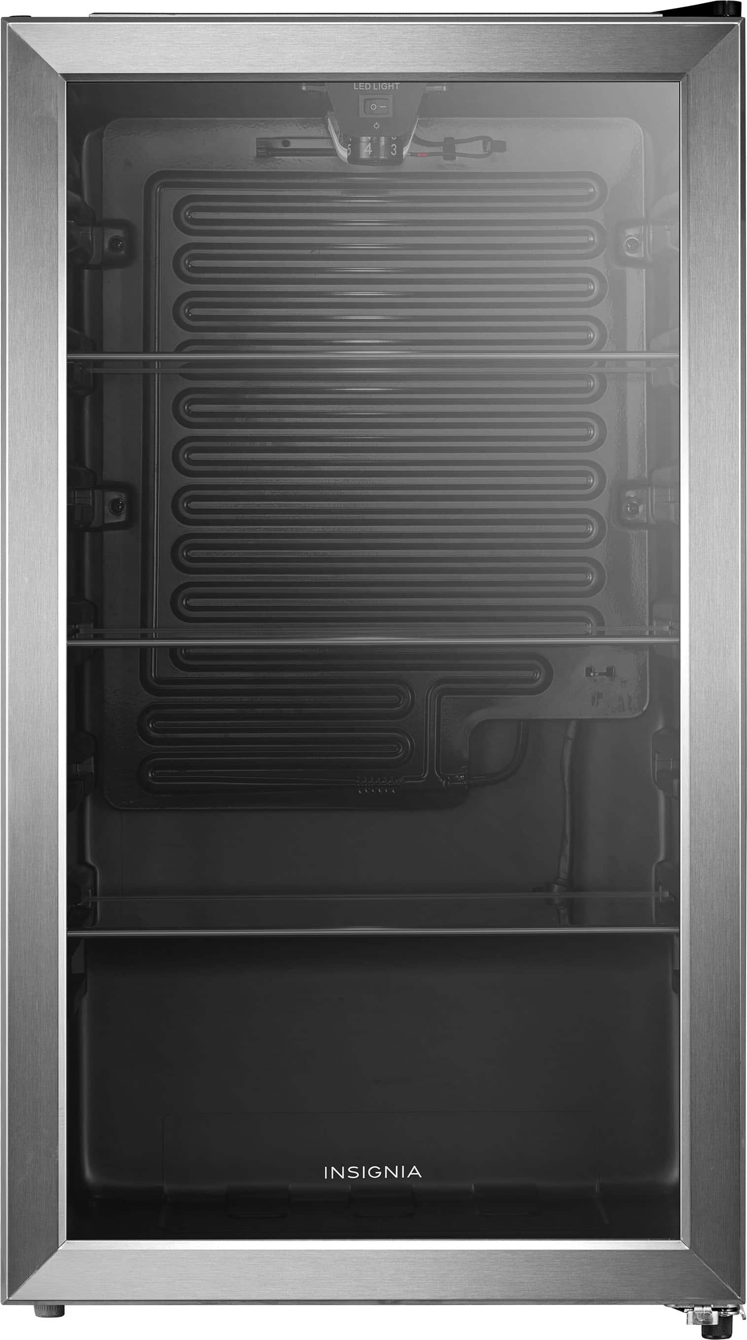 Insignia™ - 115 Can Beverage Cooler with Glass Shelves - Stainless Steel Look product image