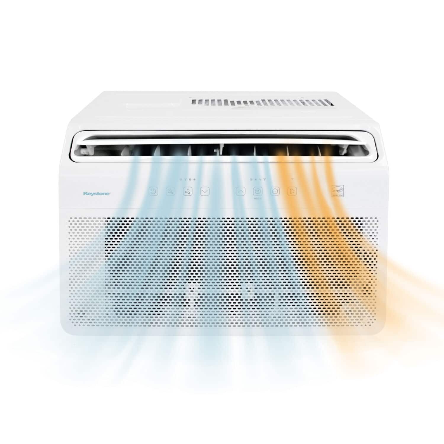 Keystone - 550 Sq. Ft 12,000 BTU Window Mounted Inverter Air Conditioner with 10,000 BTU Supplemental Heat Function - White…