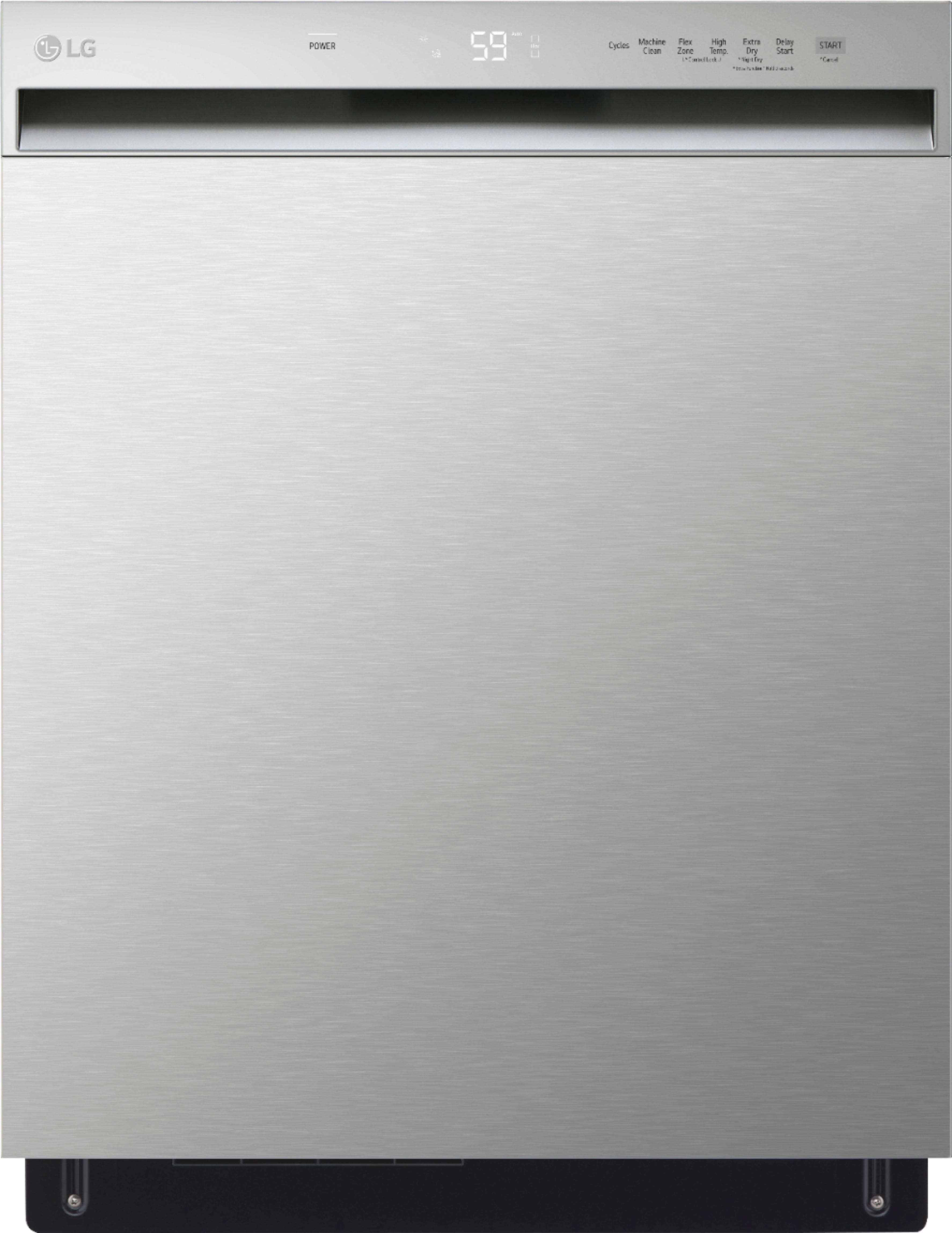 LG - 24" Front Control Built-In Stainless Steel Tub Dishwasher with QuadWash and 50 dba - Stainless Steel product image