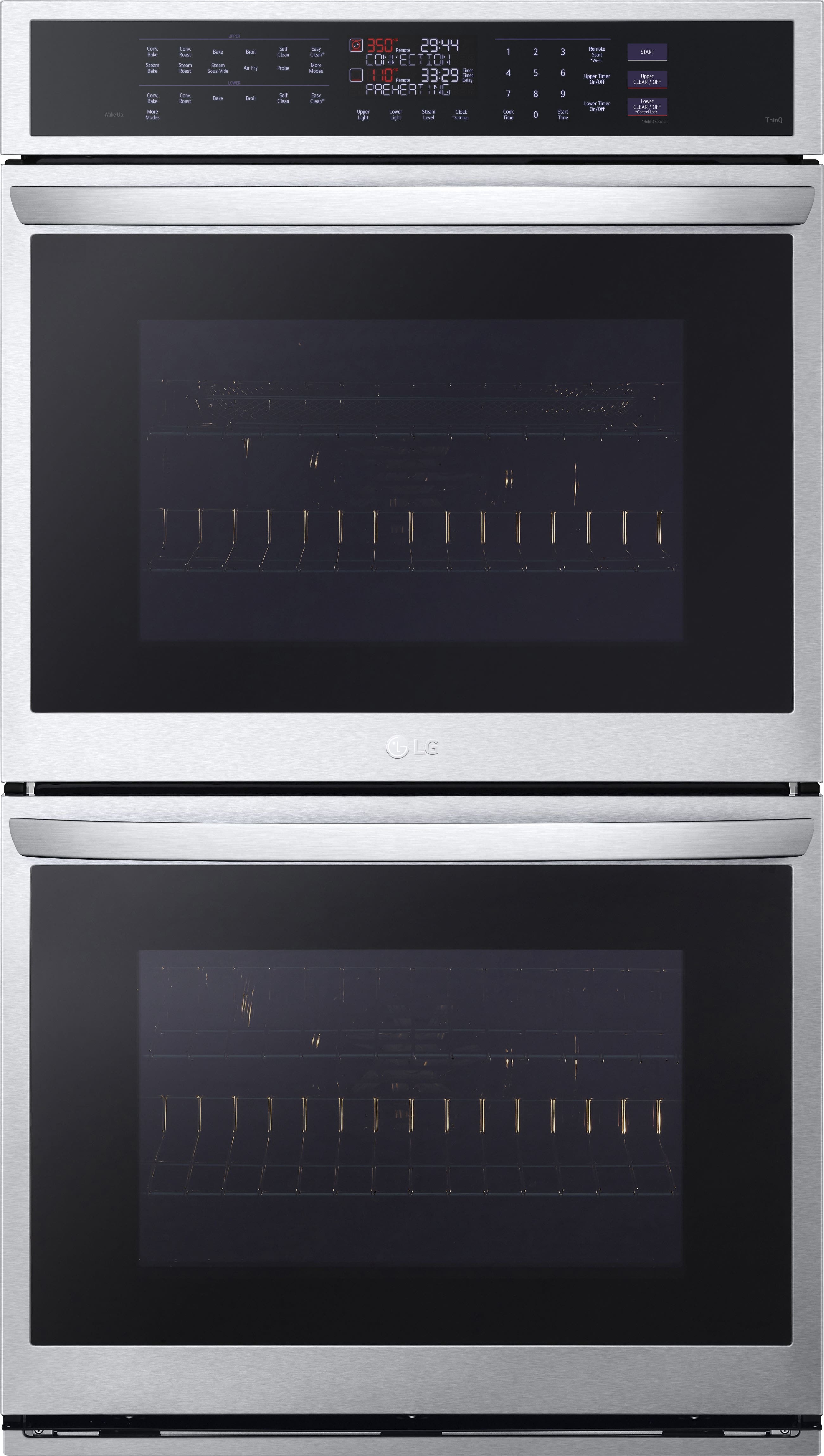 LG - 30" Smart Built-In Electric Double Wall Oven with Steam Sous Vide - Stainless Steel product image