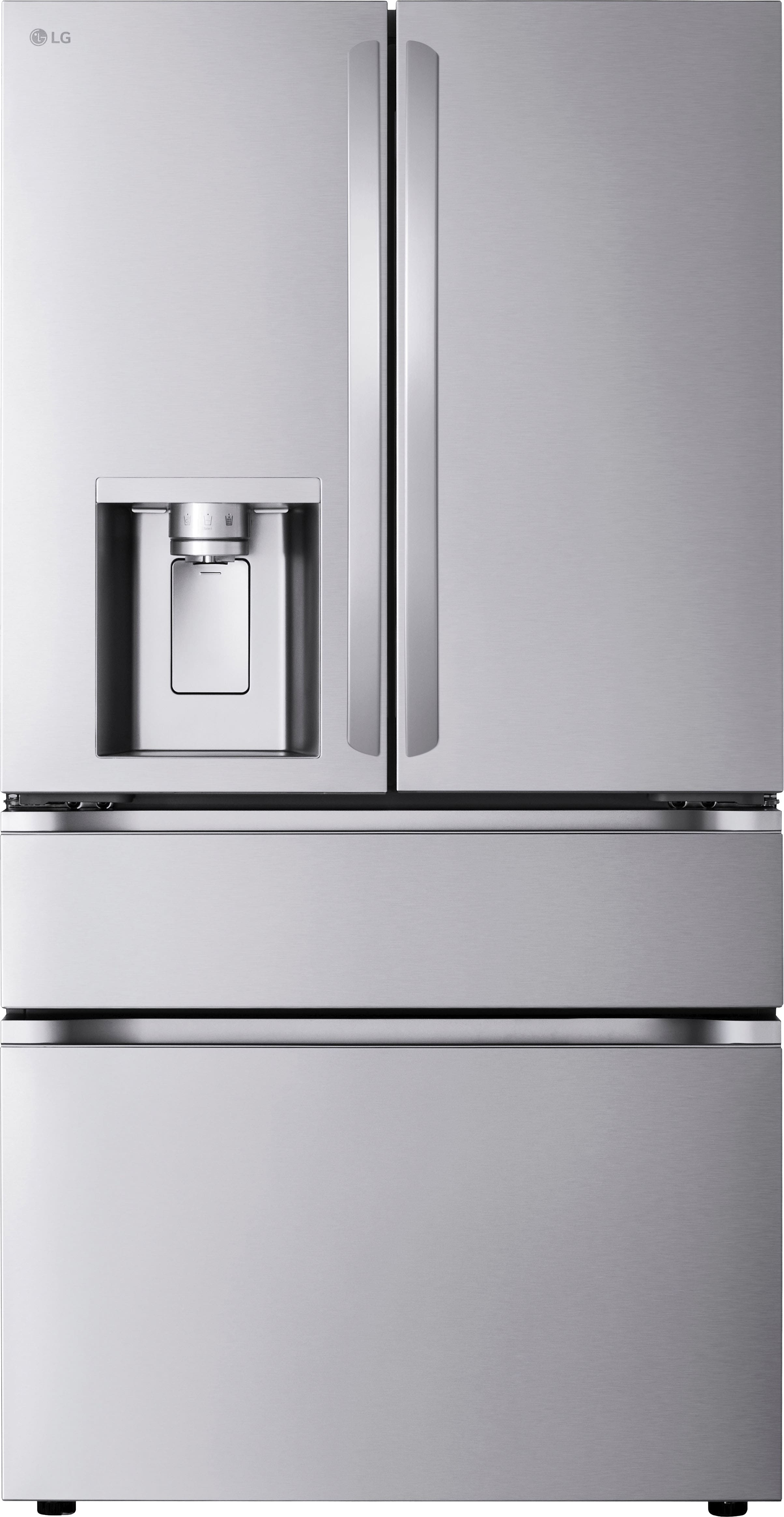 LG - Counter-Depth MAX 24.5 Cu. Ft. 4-Door French Door Smart Refrigerator with Full-Convert Drawer - Stainless Steel product…