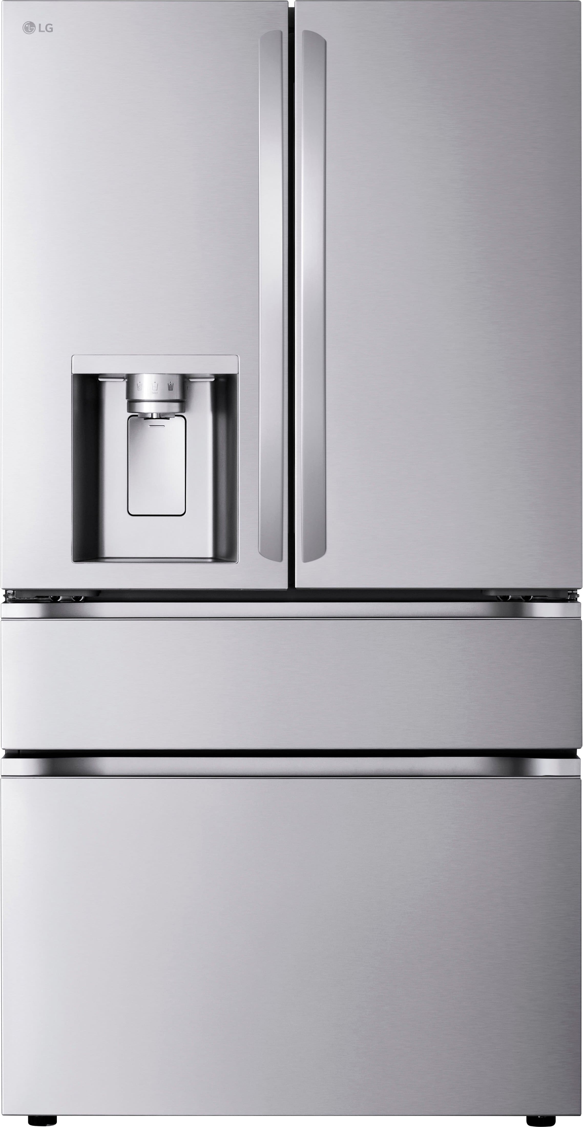 LG - Standard-Depth MAX 28.6 Cu. Ft. 4-Door French Door Smart Refrigerator with Full-Convert Drawer - Black Stainless Steel…