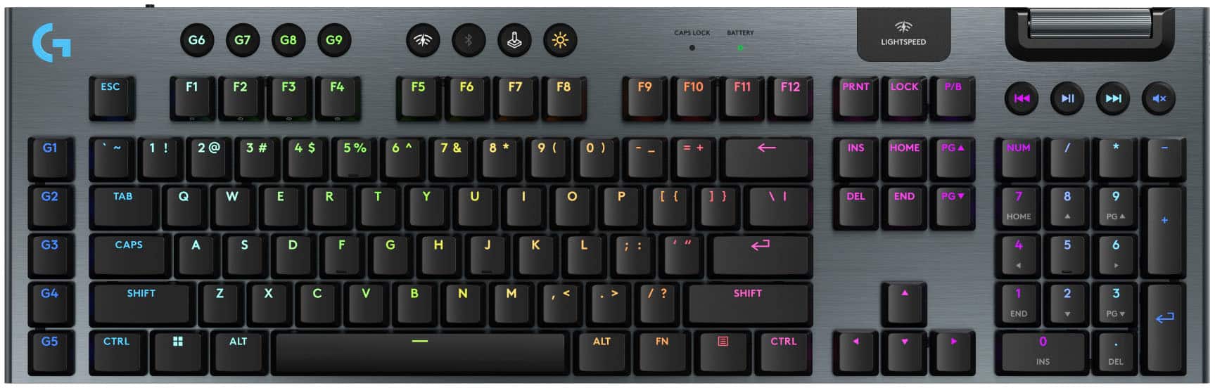 Logitech - G915 X LIGHTSPEED Full-size Wireless Mechanical GL Blue Clicky Switch Gaming Keyboard for PC/Mac with RGB Backlig…