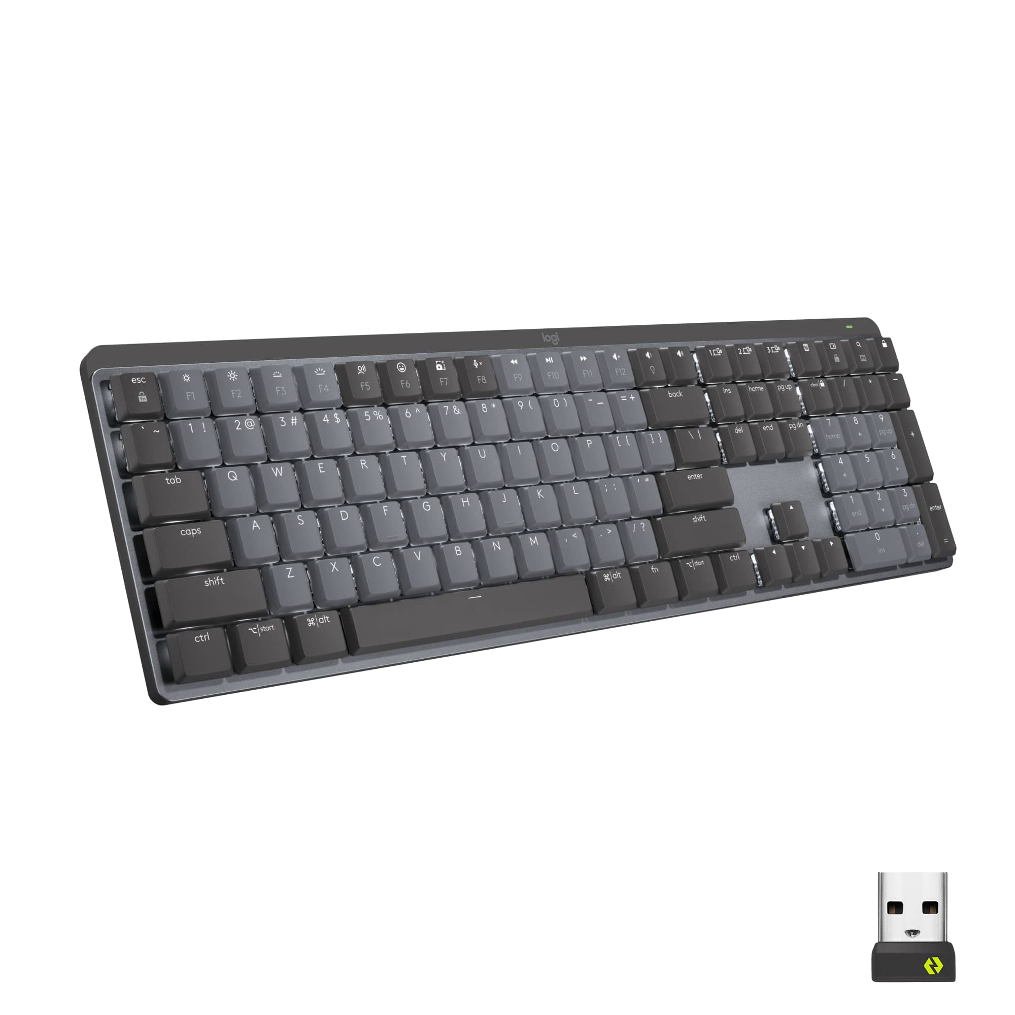 Logitech - MX Mechanical Full size Wireless Mechanical Tactile Switch Keyboard for Windows/macOS with Backlit Keys - Graphit…