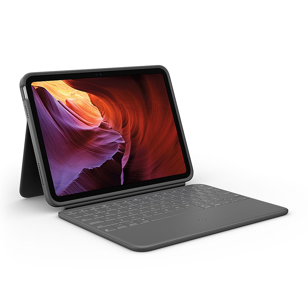 Logitech - Rugged Folio Keyboard Case for Apple iPad - Latest Model A16 chip and iPad 10th Gen with Spill-proof Keyboard - O…