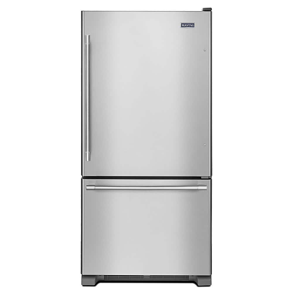 Maytag - 19 Cu. Ft. Bottom-Freezer Refrigerator with Humidity-Controlled FreshLock Crispers - Stainless Steel product image