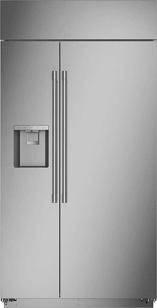 Monogram - 24.6 Cu. Ft. Side-by-Side Built-In Smart Refrigerator with Exterior Ice and Water Dispenser - Stainless Steel pro…