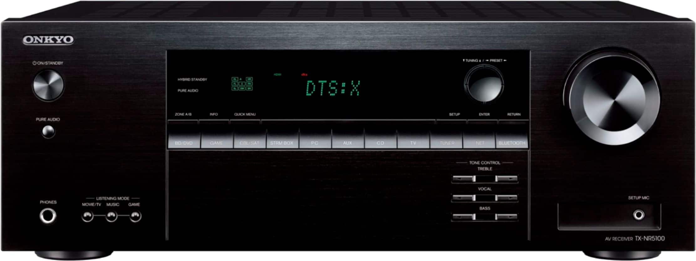 Onkyo - TX-NR5100 80W 7.2-Ch. with Dolby Atmos Home Theater and Gaming AV Receiver with Alexa Compatible - Black product ima…