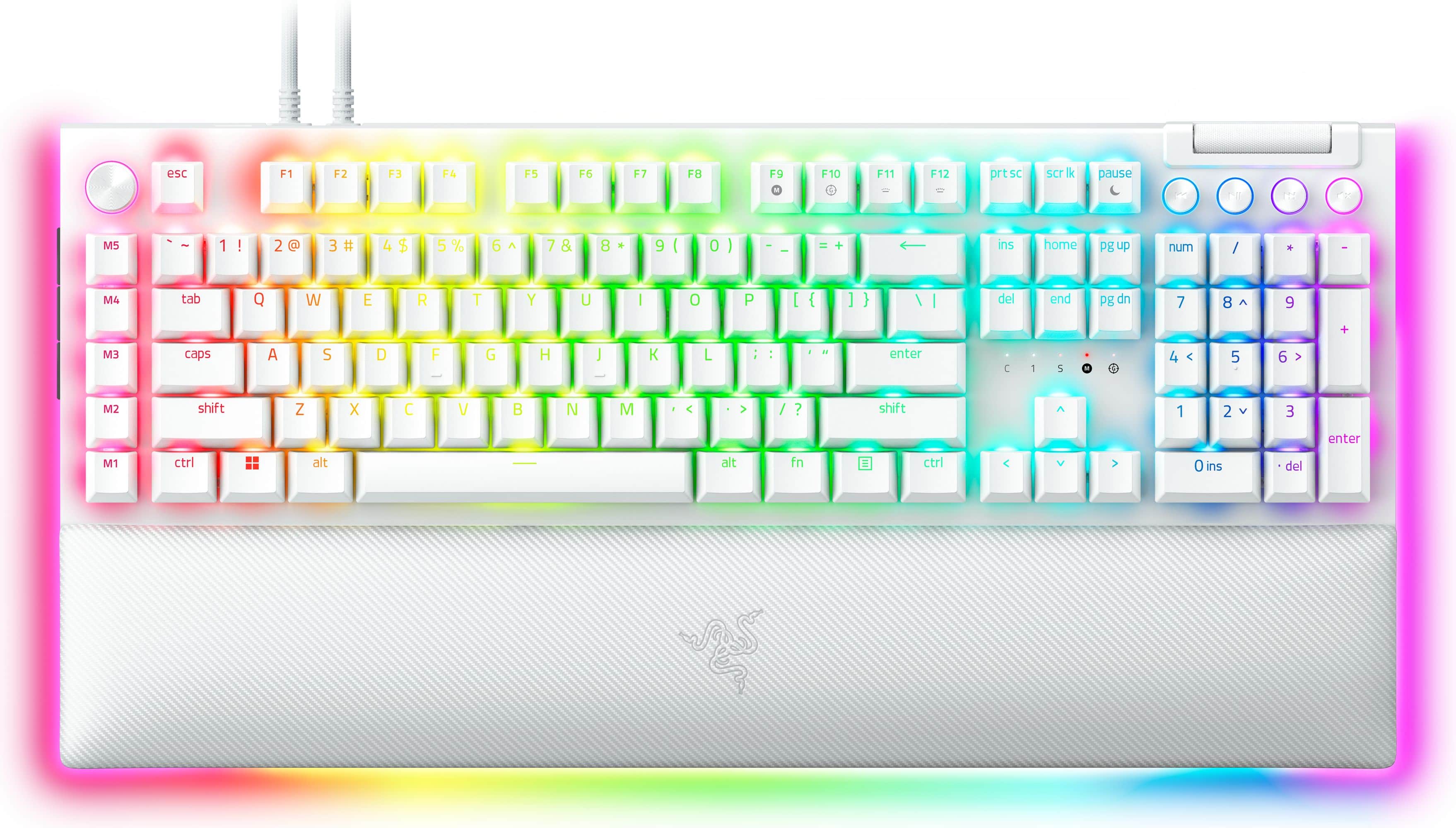 Razer - BlackWidow V4 Pro Full Size Wired Mechanical Green Clicky Switch Gaming Keyboard with Chroma RGB Backlighting - Blac…