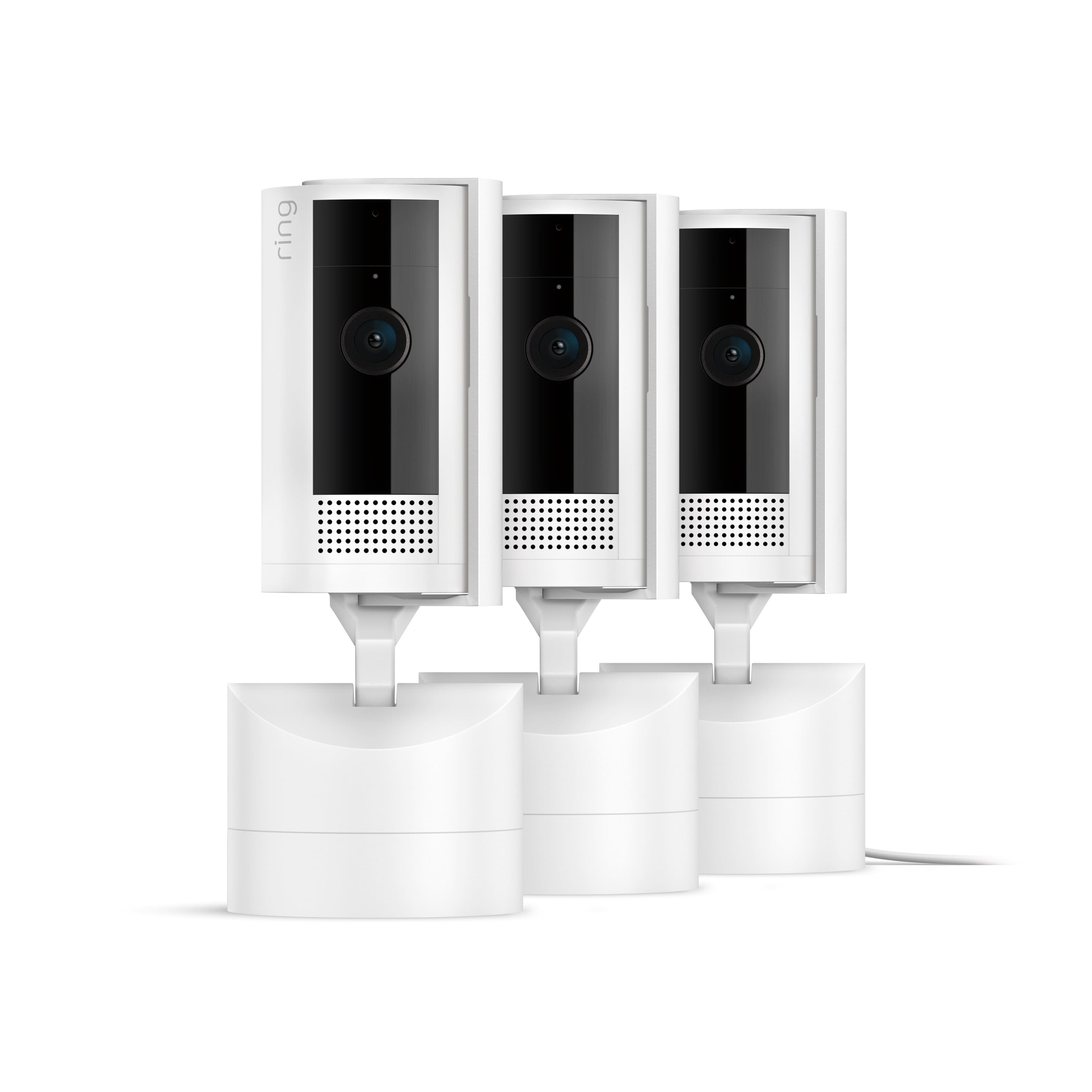Ring - 3-Pack Pan-Tilt Indoor Security Cam with 360° Horizontal Pan Coverage, Live View & Two-Way Talk, and HD Video - White…