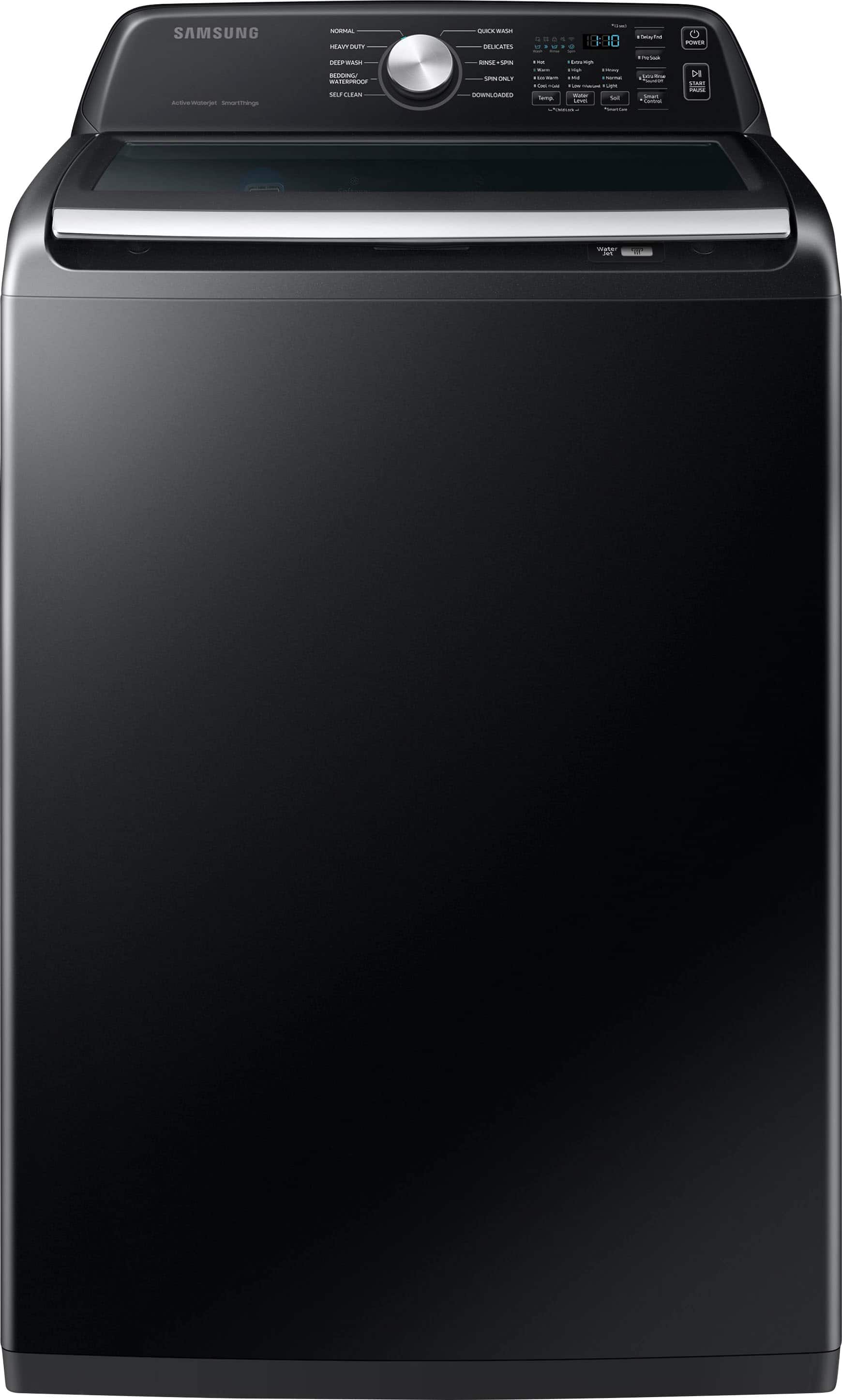 Samsung - 4.7 Cu. Ft. High-Efficiency Smart Top Load Washer with Active WaterJet - Black product image