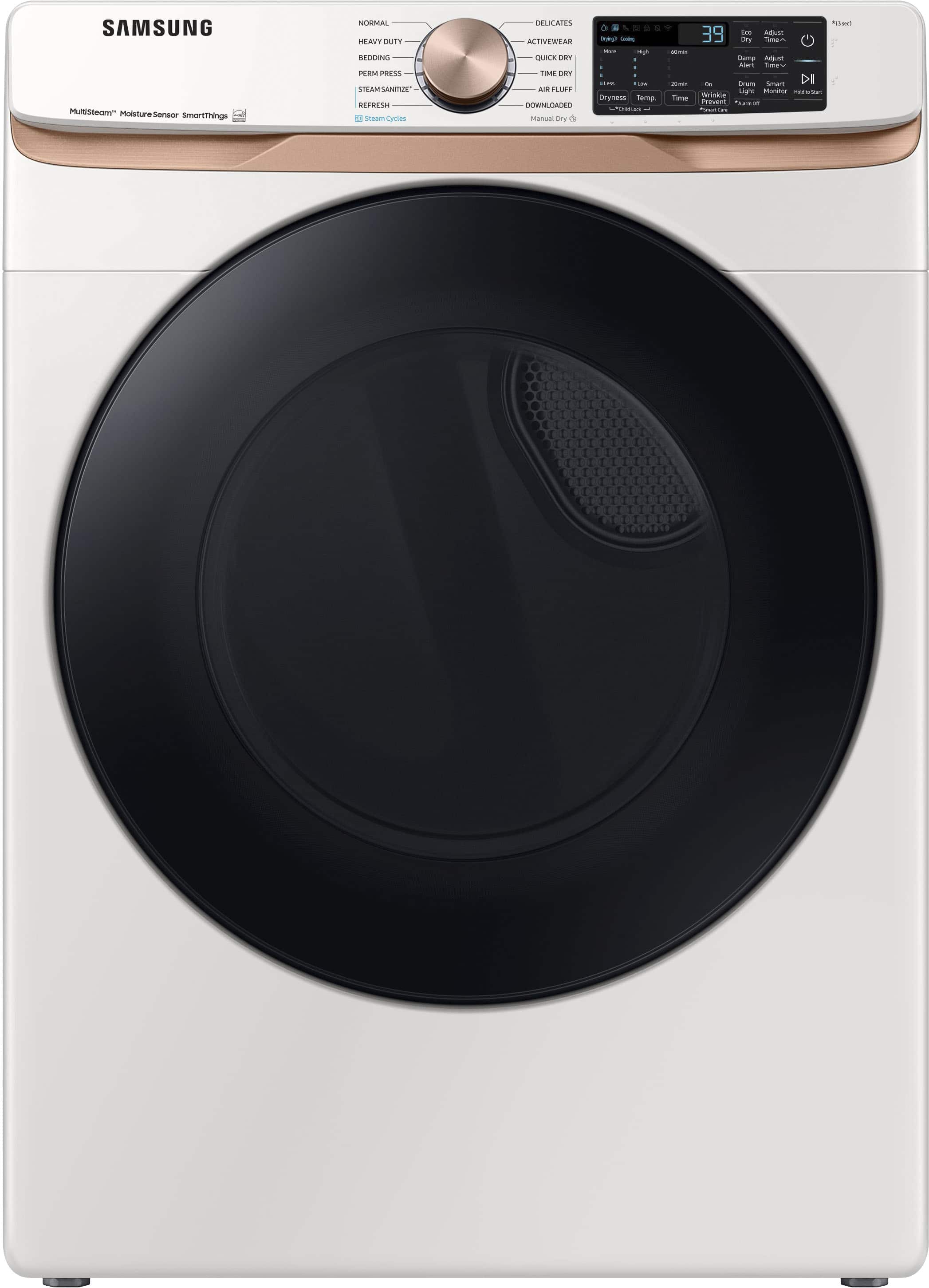 Samsung - 7.5 Cu. Ft. Stackable Smart Gas Dryer with Steam and Sensor Dry - Ivory product image