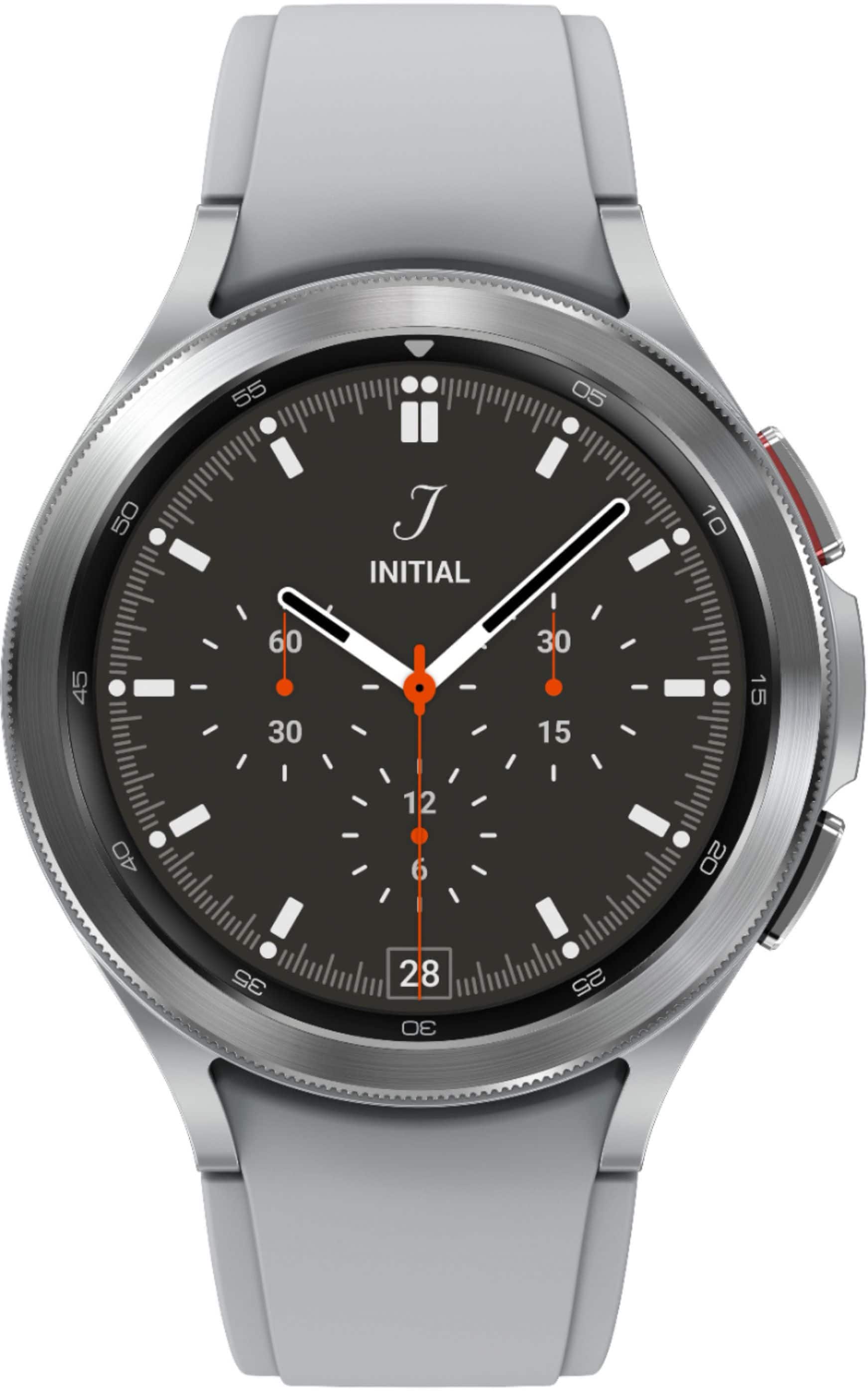 Samsung - Geek Squad Certified Refurbished Galaxy Watch4 Classic Stainless Steel Smartwatch 46mm BT - Silver - (2021) produc…