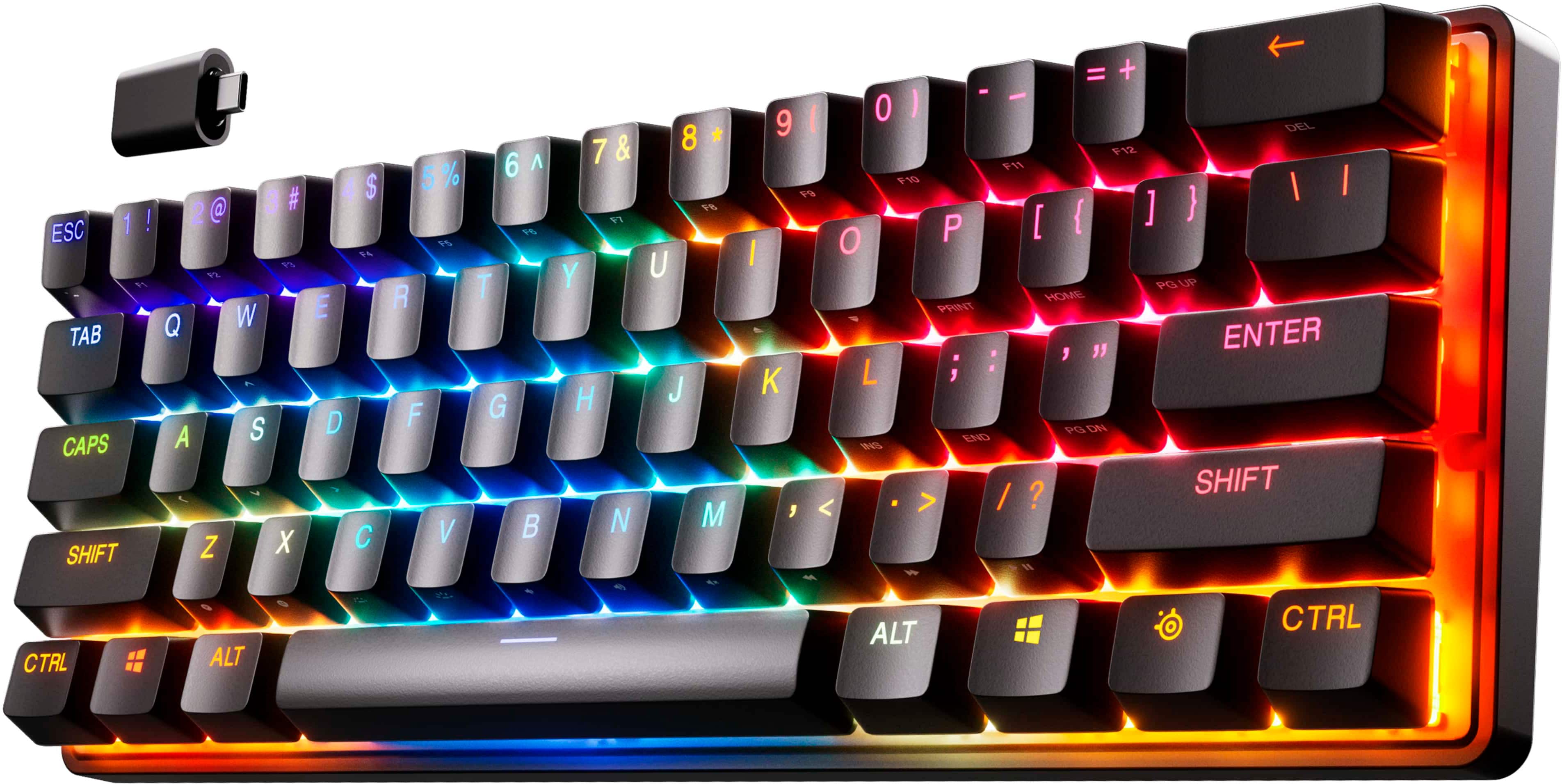 SteelSeries - Apex Pro Mini 60% V2 Wireless Mechanical OmniPoint Adjustable HyperMagnetic Gaming Keyboard with Rapid Tap - B…