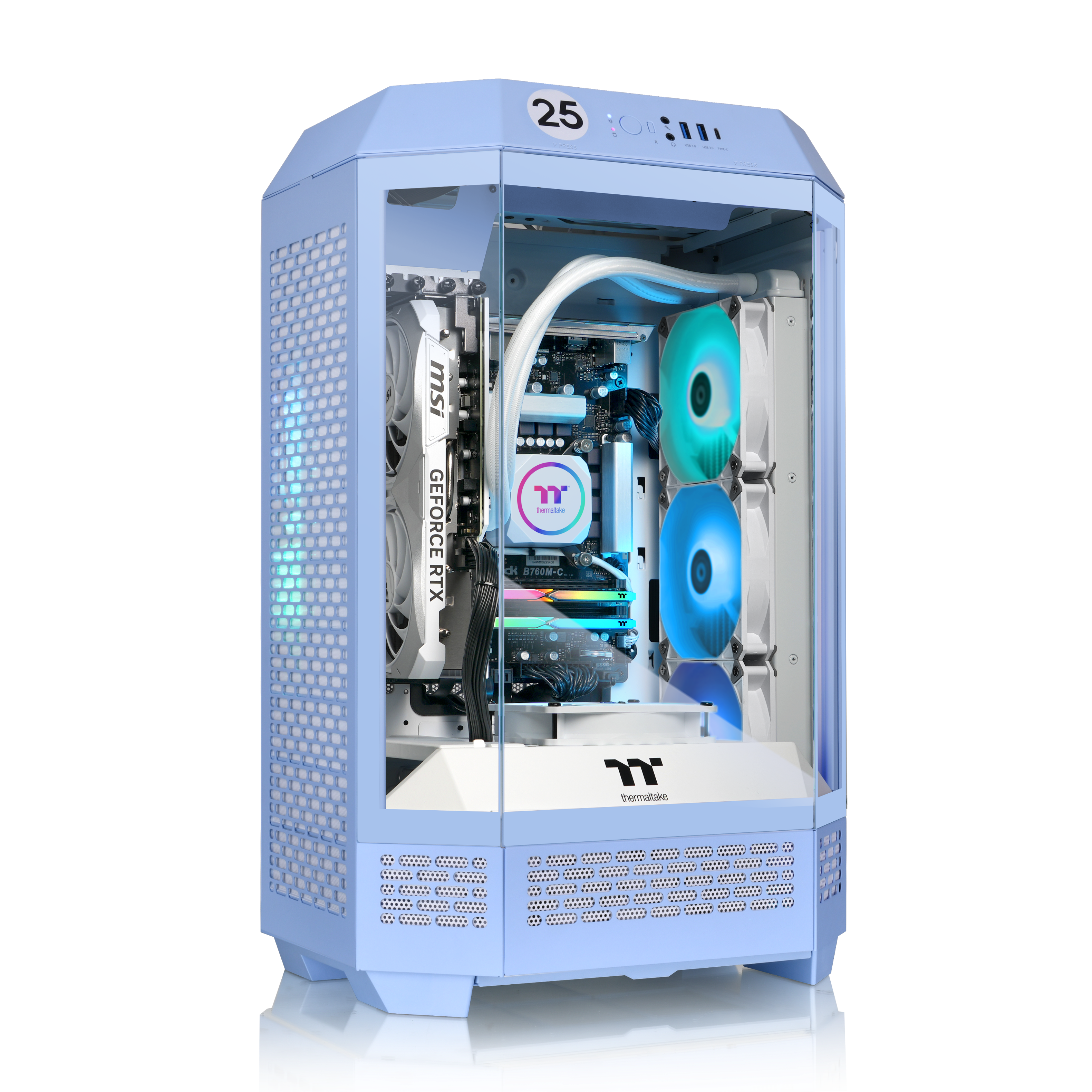 Thermaltake - LCGS Reactor 7870TH Gaming Desktop AMD Ryzen 7 7800X3D 2025 32GB Memory NVIDIA GeForce RTX 5070 Ti 2TB SSD NVM…