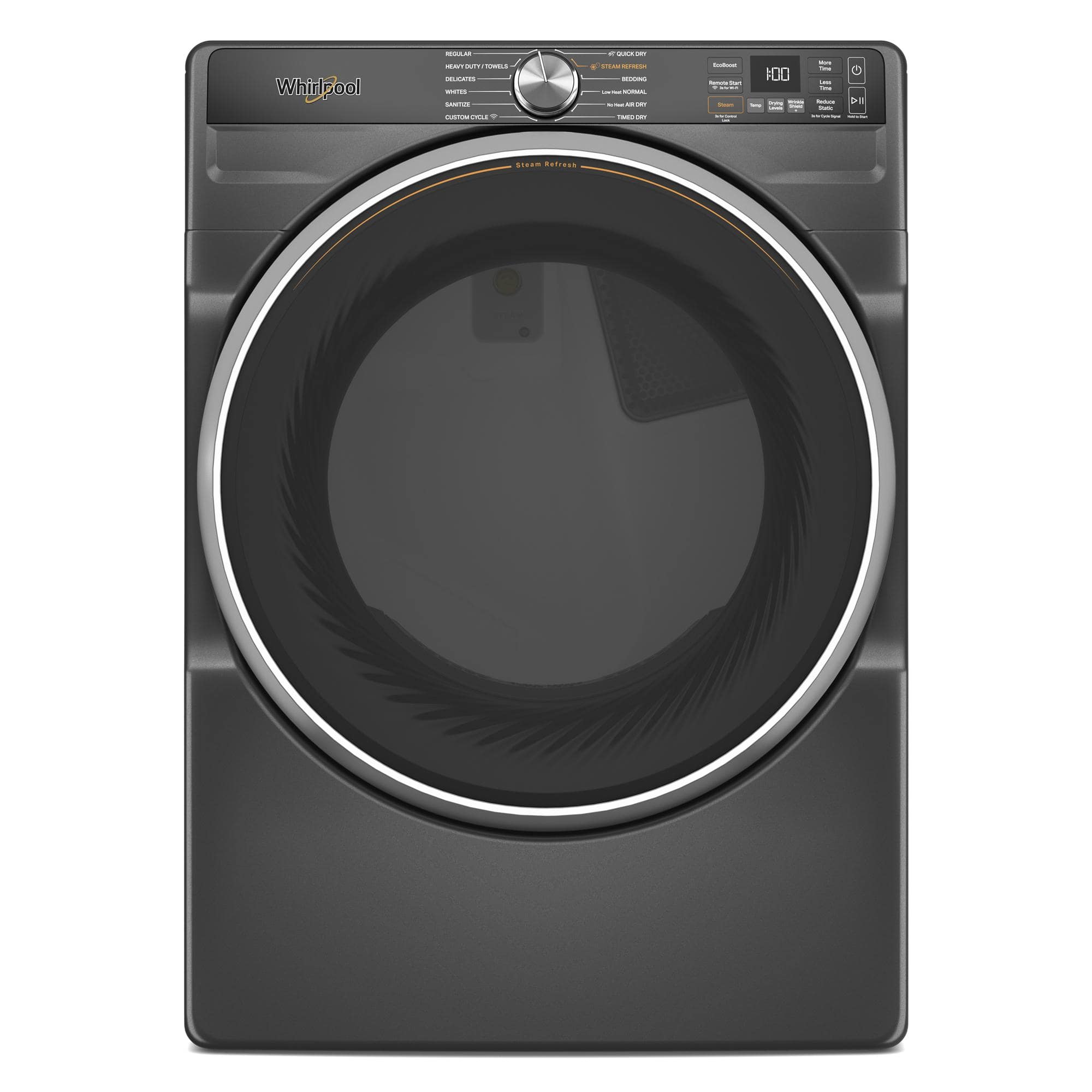 Whirlpool - 7.4 Cu. Ft. Smart Gas Dryer with Steam and Wrinkle Shield Option - Volcano Black product image