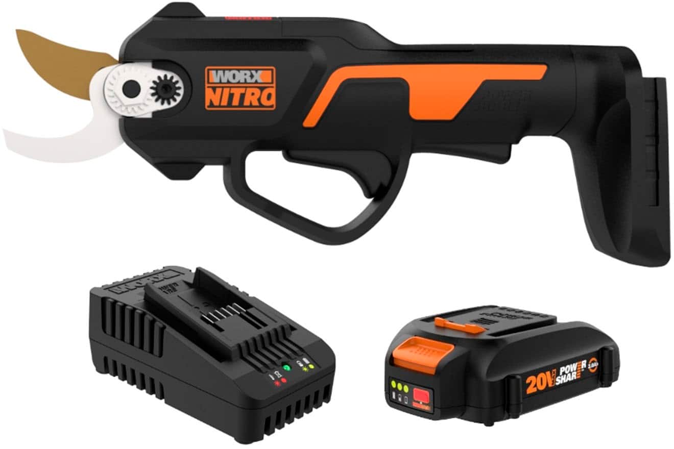 WORX - 20V Cordless Brushless Pruning Shear (1 x 2.0 Ah Batteries and 1 x Charger) - Black product image