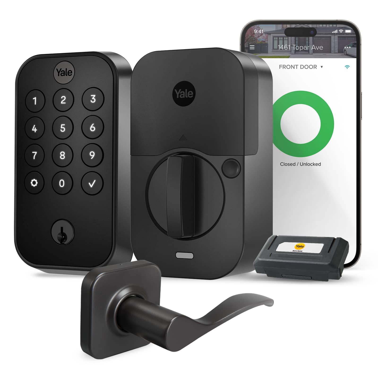 Yale - Assure Lock 2 - Smart Lock Wi-Fi Deadbolt with Push Button Keypad | Key Access - Black Suede product image